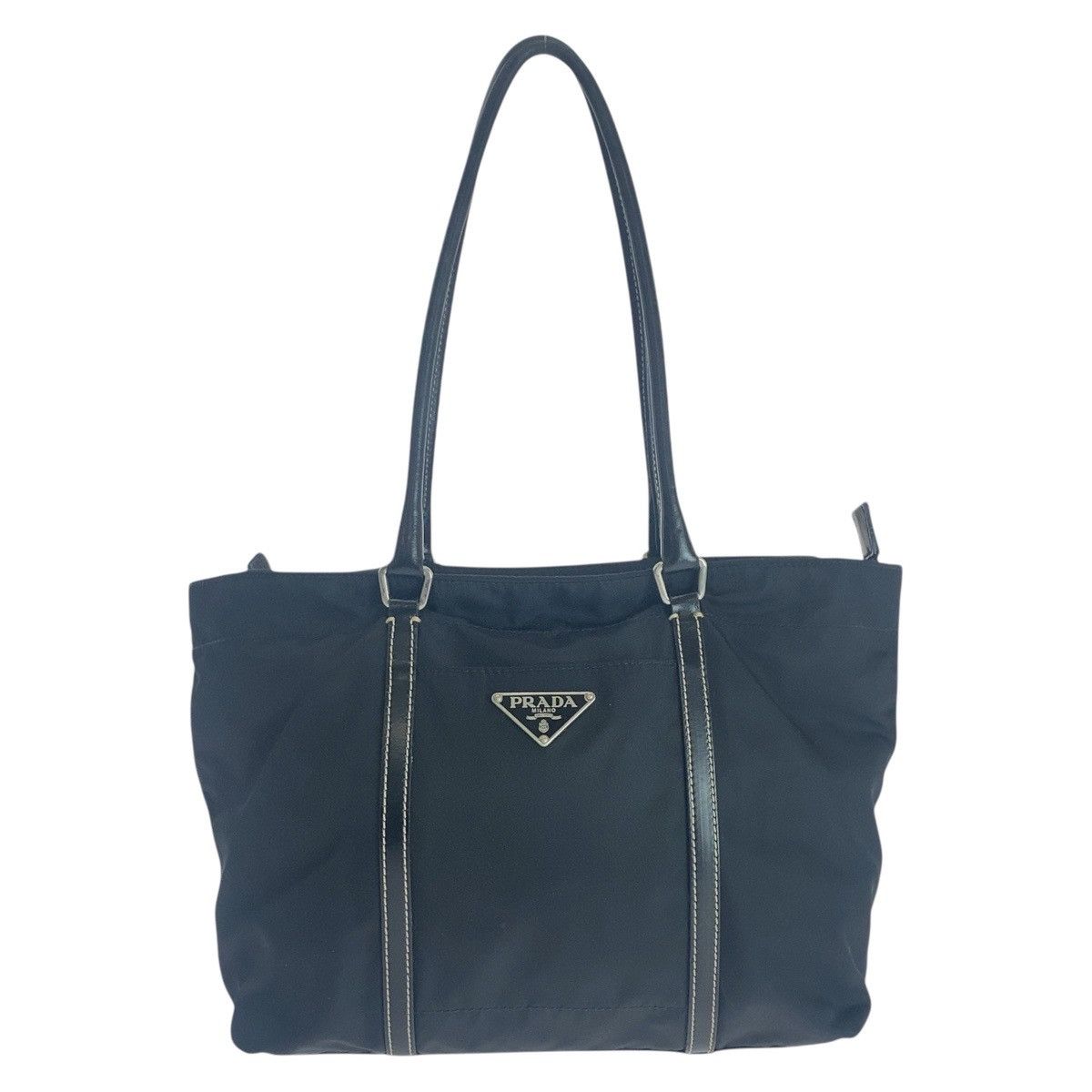 Prada Prada Prada Tessuto Nylon/Leather 2way Bag 32 Leather Shoulder Bag 三角ロゴプレート DUTY FREE for USA Size ONE SIZE - 1 Thumbnail
