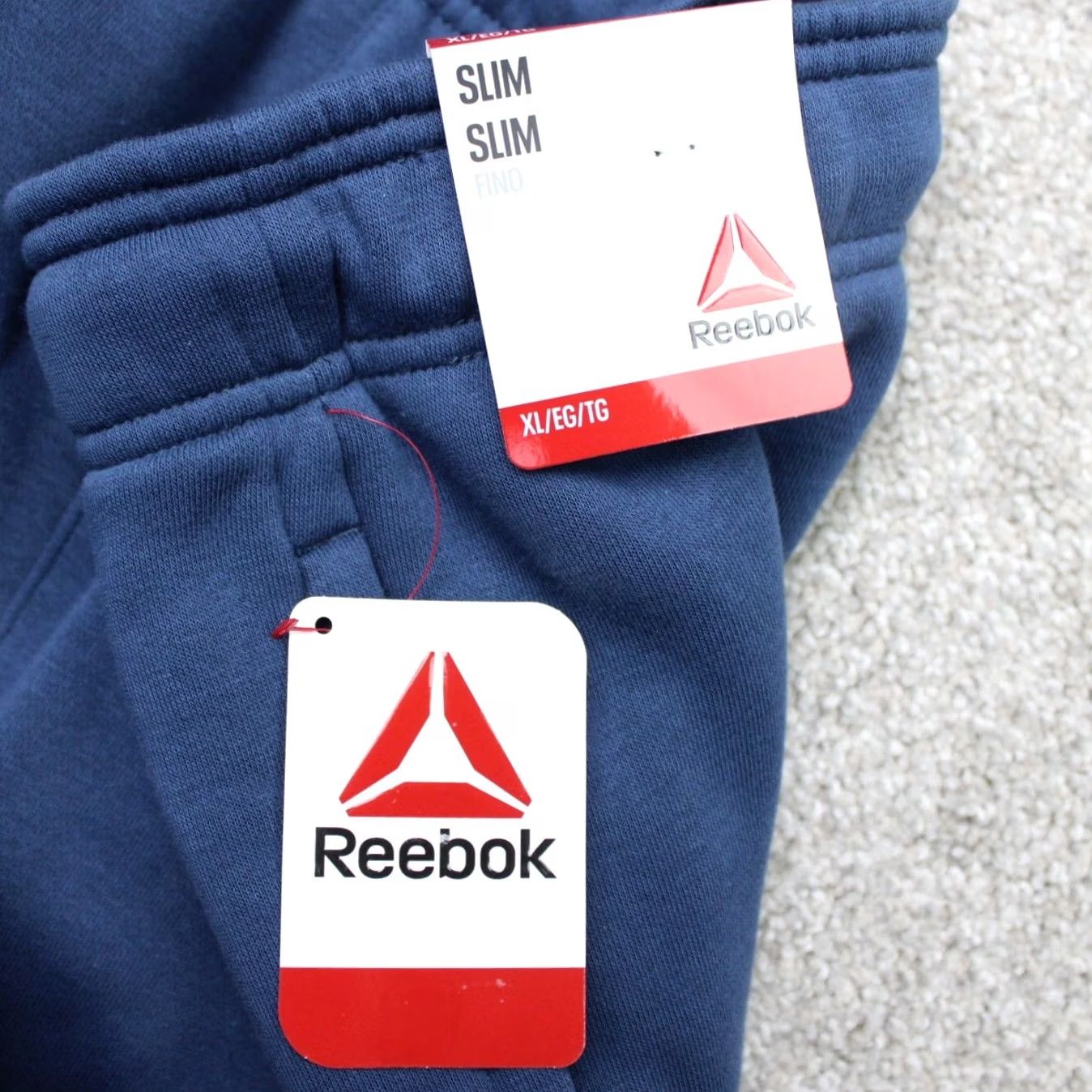 Reebok Reebok Slim Fit Blue CVC Fleece Joggers Sweatpants XL Mens NWT Sweatpants Slim Fit Stretch Size US 36 / EU 52 - 5 Thumbnail