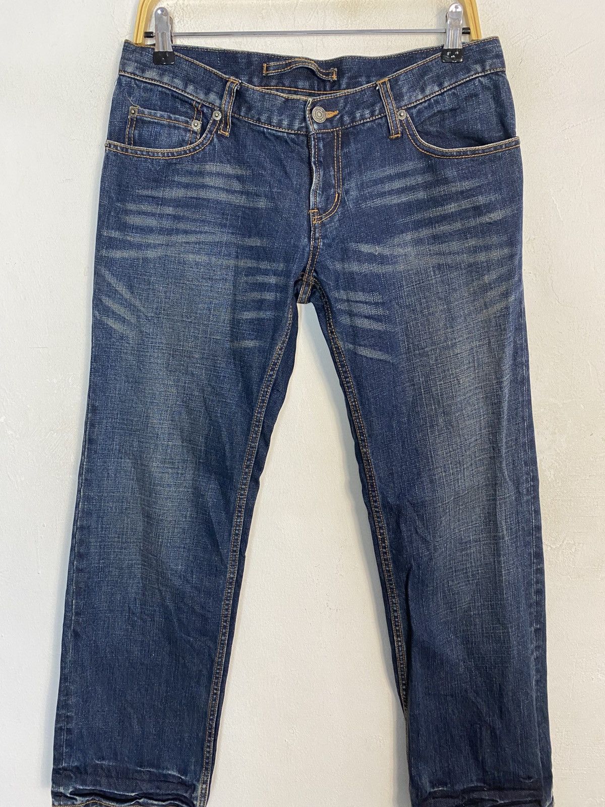 PPFM PPFM Yellow Riot Indigo Denim Jeans Straight Cut Size US 33 - 3 Thumbnail