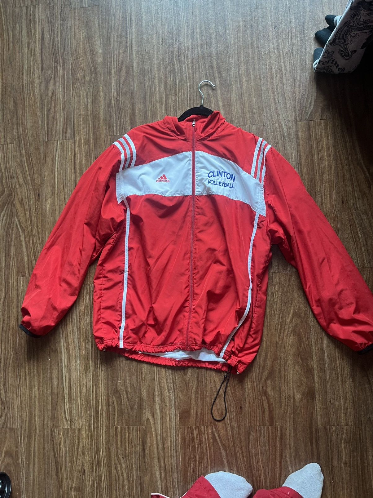 Adidas Red and White Adidas Clinton Volleyball Windbreaker Jacket Size US L / EU 52-54 / 3 - 1 Thumbnail