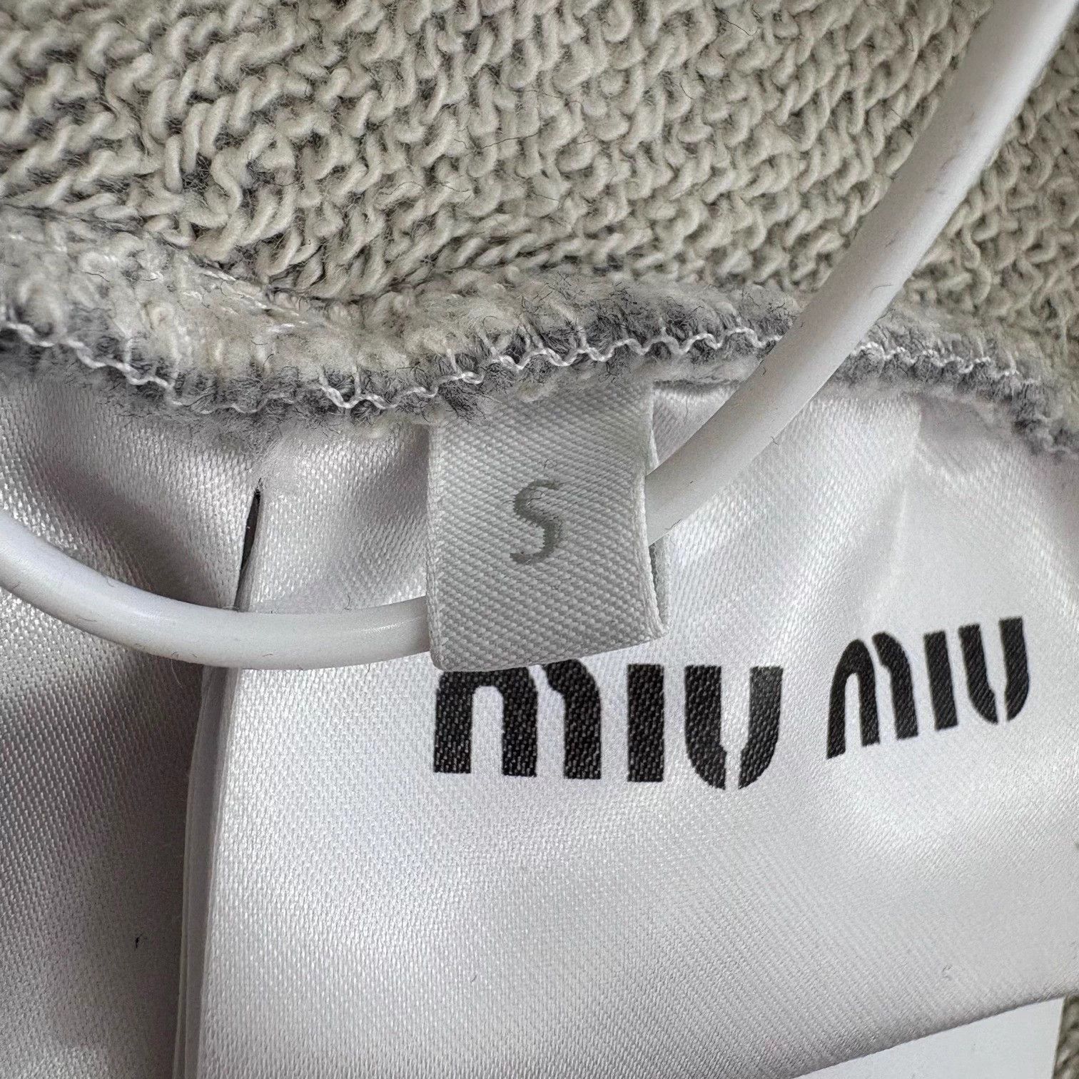 Miu Miu MIU MIU Gray Frayed Embroidered LS Sweatshirt S Size S / US 4 / IT 40 - 6 Thumbnail