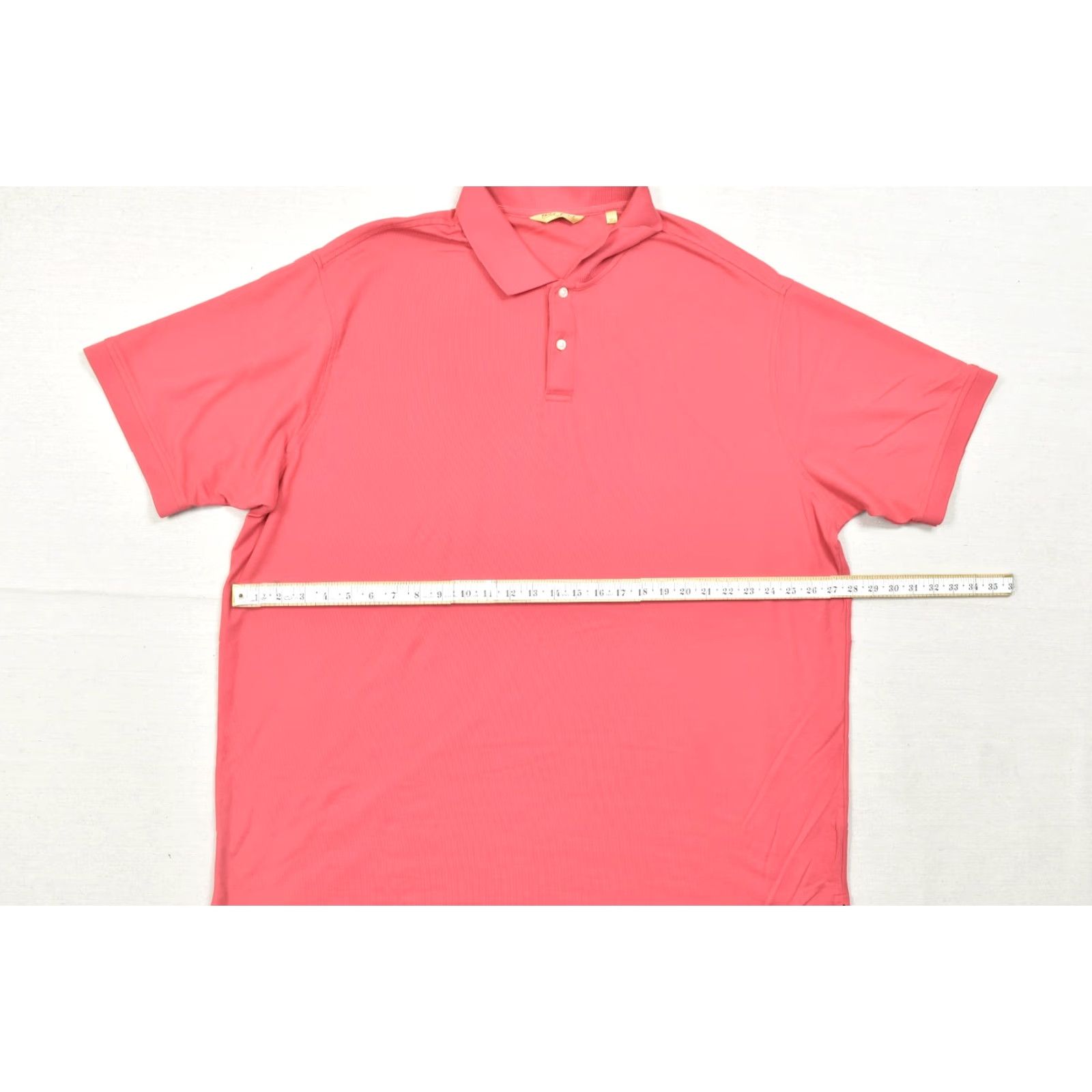 Roundtree & Yorke Roundtree & Yorke Gold Label Polo Shirt 3XT Mens Short Sleeve Salmon Pink Solid Size US XXL / EU 58 / 5 - 3 Thumbnail
