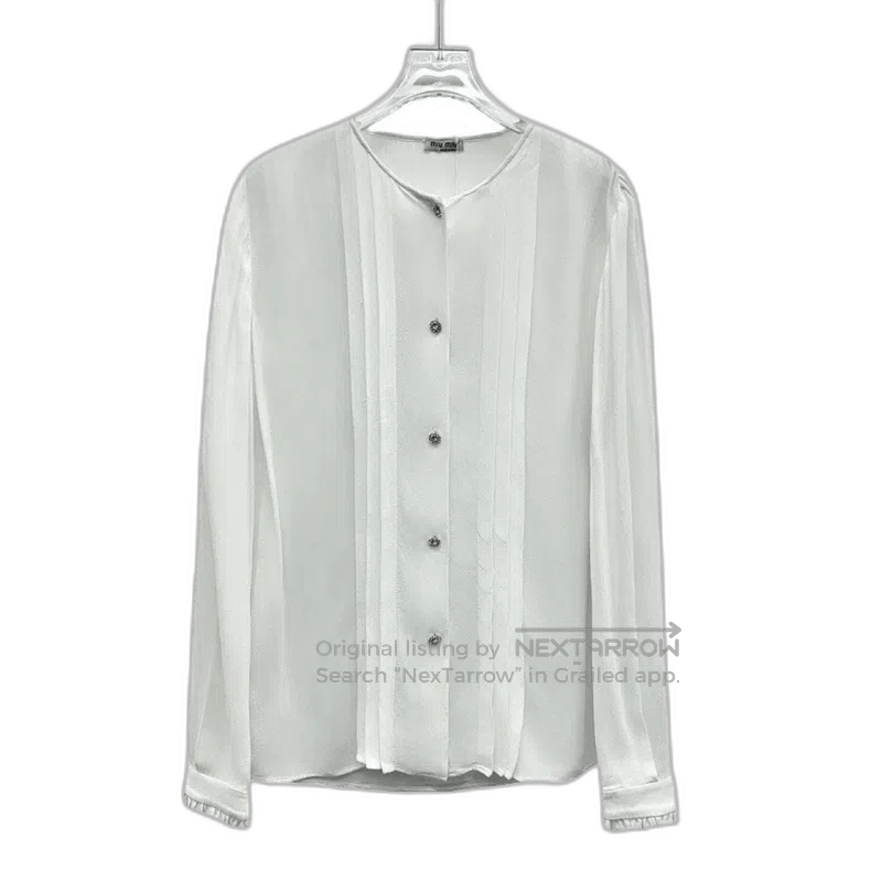 MiuMiu White Long Sleeve Button.