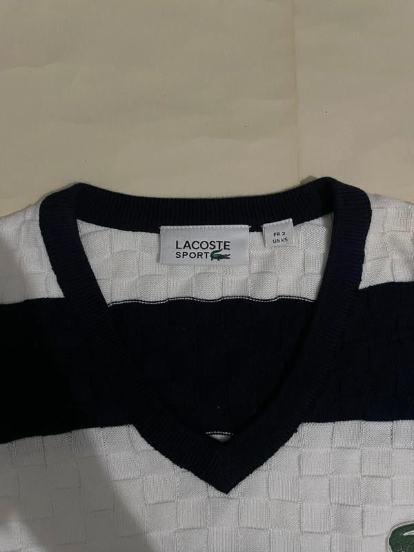 Lacoste Lacoste vintage striped V Neck Knitted Jumper Fr 2 xs Size US XS / EU 42 / 0 - 7 Thumbnail