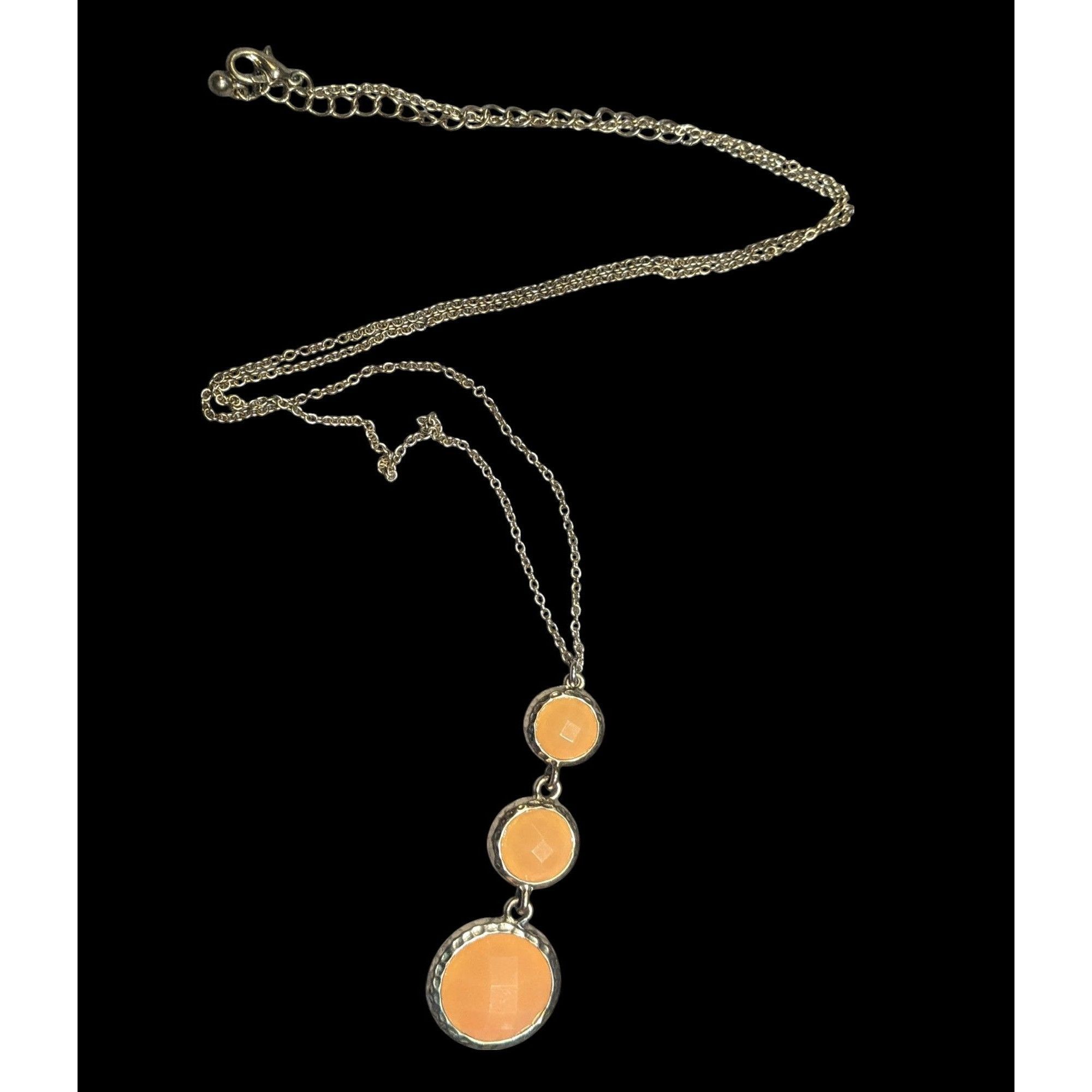 Other Funky Orange And Gold Tone Gemmed Graduated Pendant Necklace Size ONE SIZE - 1 Thumbnail