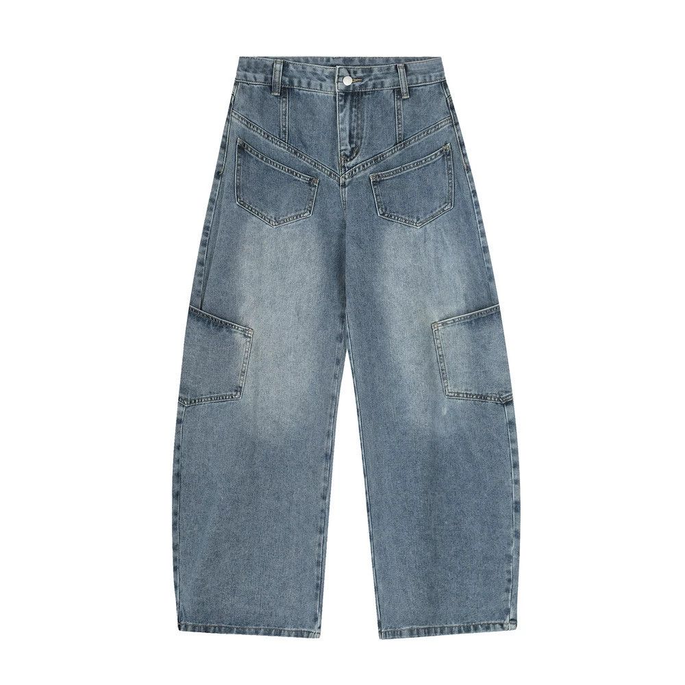 Japanese Brand × Jean Men's loose street retro washed casual scimitar jeans Size US 32 / EU 48 - 1 Thumbnail