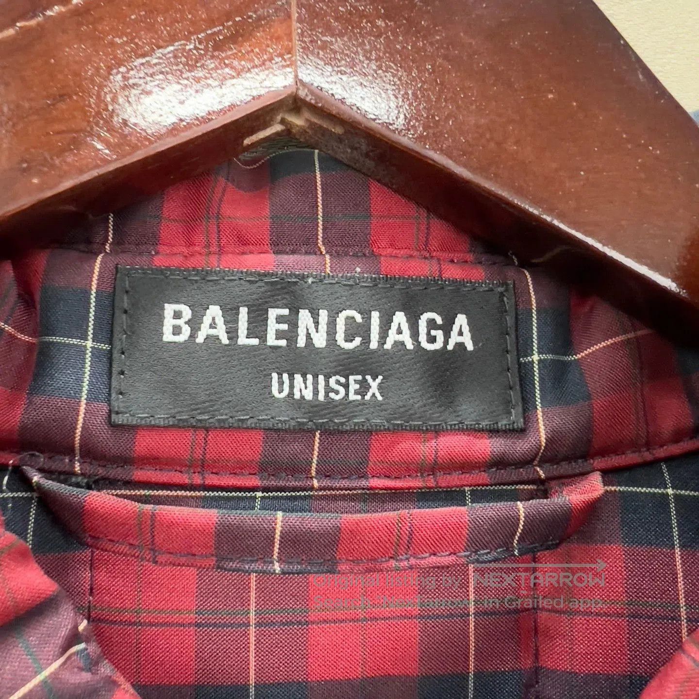 Balenciaga red and black checkered cotton shirt. Size US L / EU 52-54 / 3 - 5 Thumbnail
