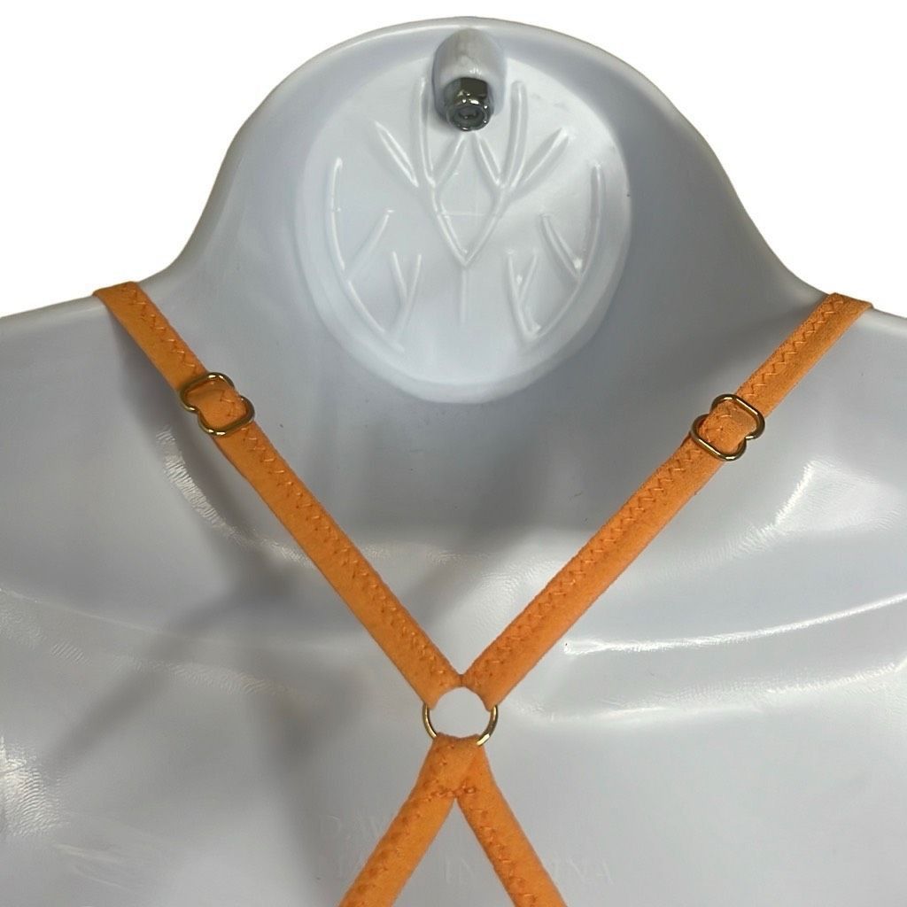 Skin Skin Womens Small Odelyn Triangle Bra Spritz Orange Criss Cr Size ONE SIZE - 5 Thumbnail