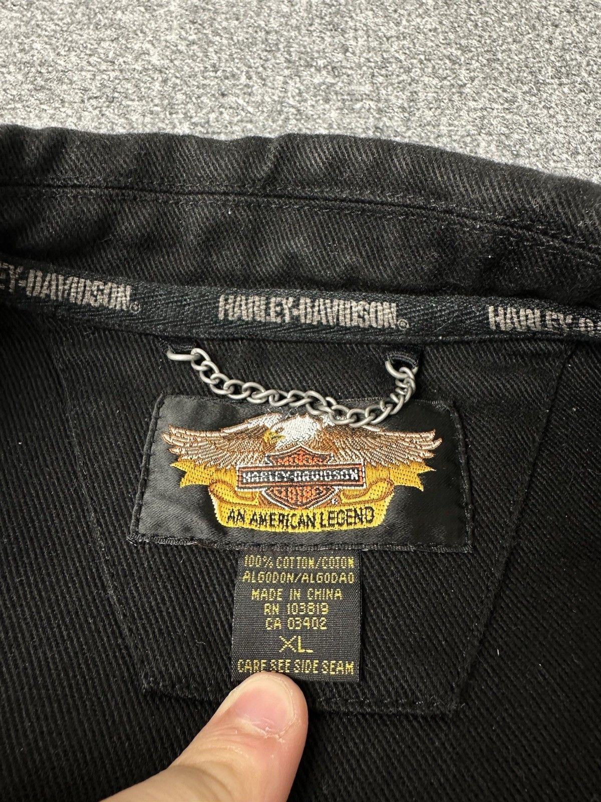 Harley Davidson Mens Coat Harley Davidson Flame Embroidered Long, Size XL Size US XL / EU 56 / 4 - 8 Thumbnail