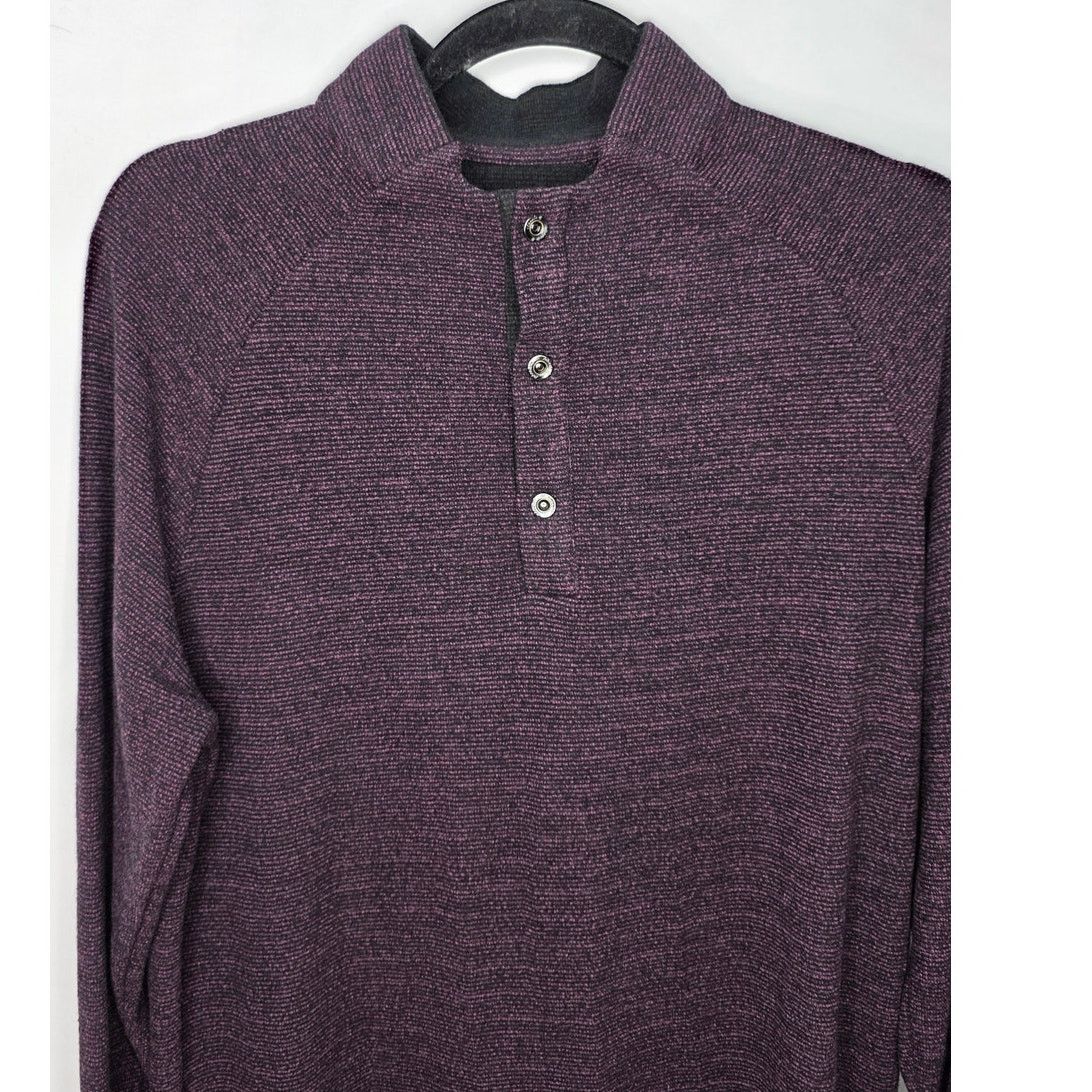 Other Johnnie O Heathered Black & Purple Pull Over Golf Shirt Size US M / EU 48-50 / 2 - 4 Thumbnail