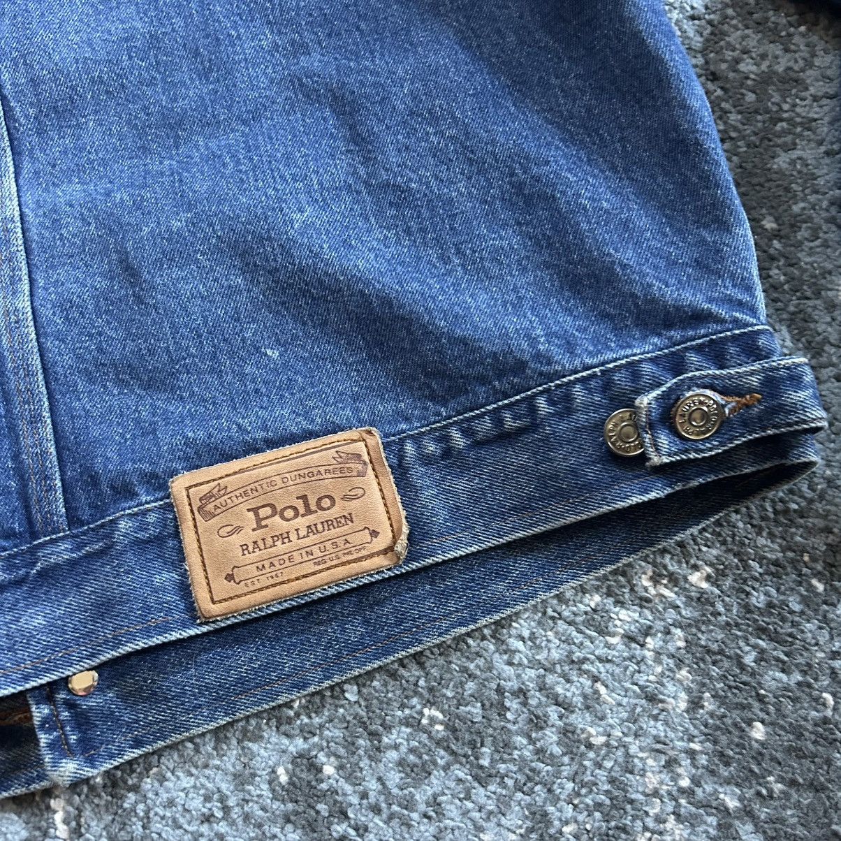 Polo Ralph Lauren 90s HEAVYWEiGHT CROPPED DARTED iNDiGO DENiM TRUCKER JACKET Size US M / EU 48-50 / 2 - 11 Thumbnail