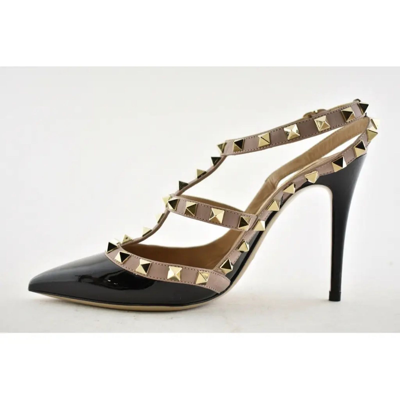 Valentino Rockstud Patent Poudre Ankle T Strap Classic Heel Pump 41.5 Size US 11.5 / IT 41.5 - 9 Thumbnail