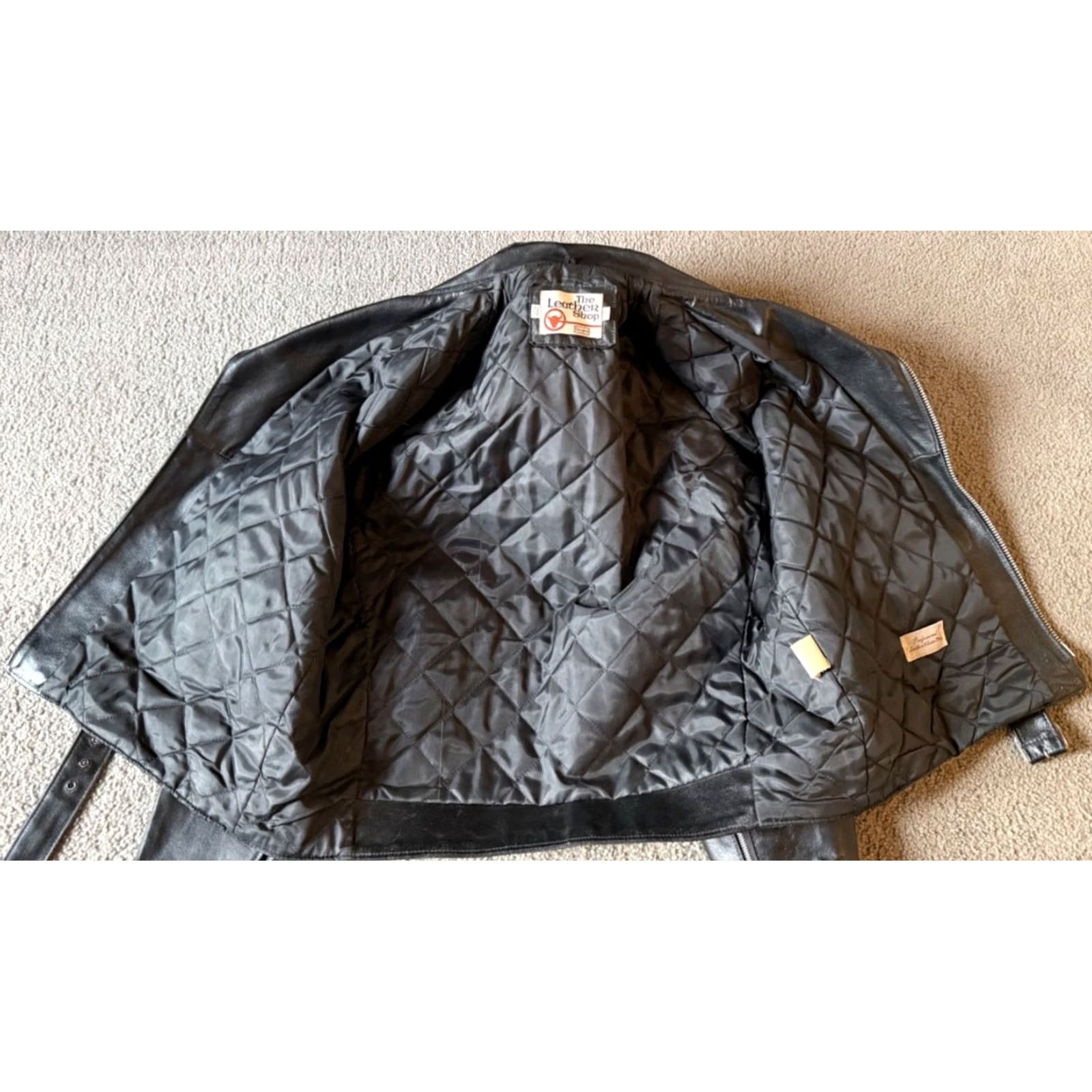 Sears VINTAGE Sears The Leather Shop Leather Biker Jacket Mens 48 Tall Black 70s Size US M / EU 48-50 / 2 - 4 Thumbnail
