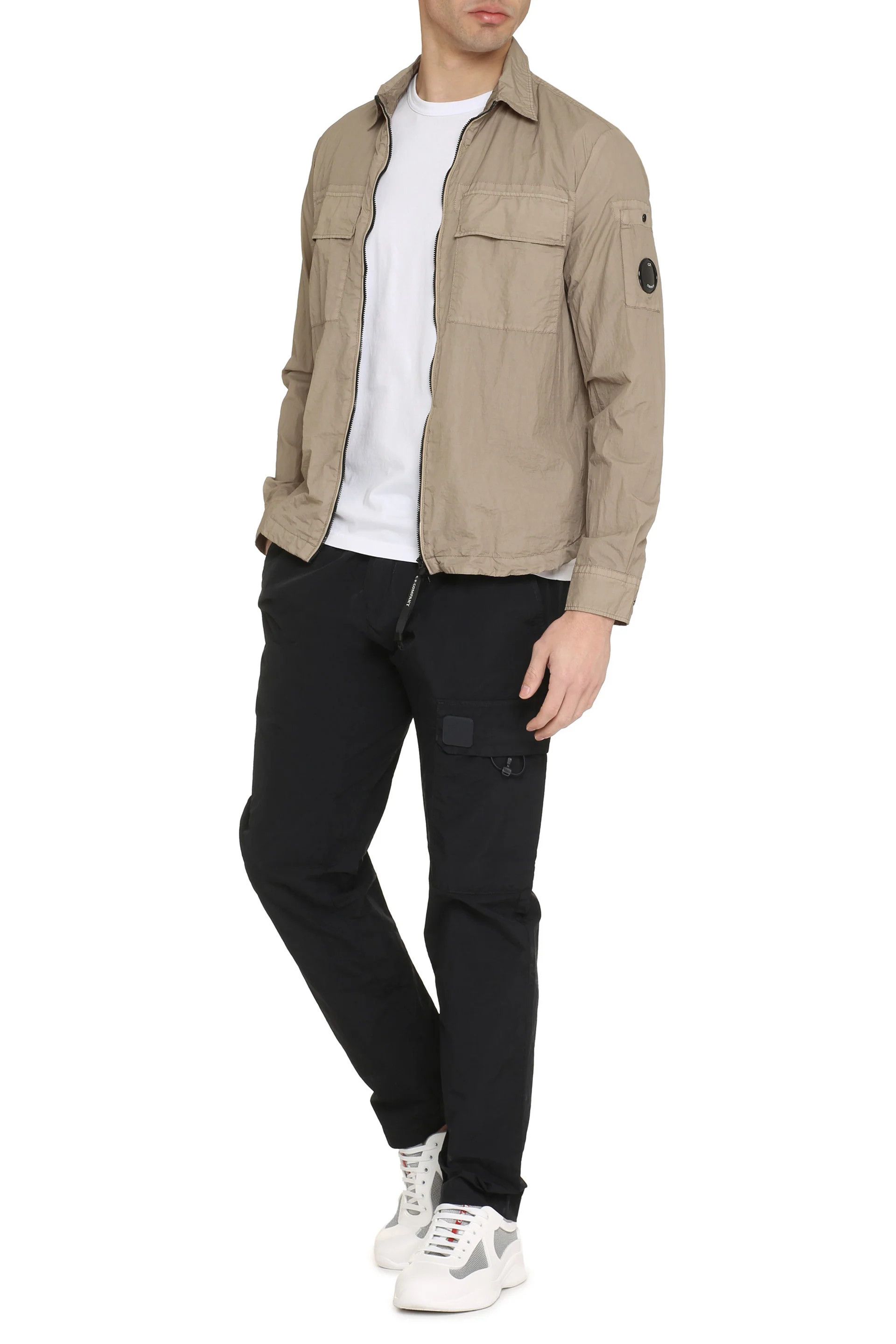 C.P. Company o1y1224 Logo Zipped Hooded Jacket in Beige Size US M / EU 48-50 / 2 - 4 Thumbnail