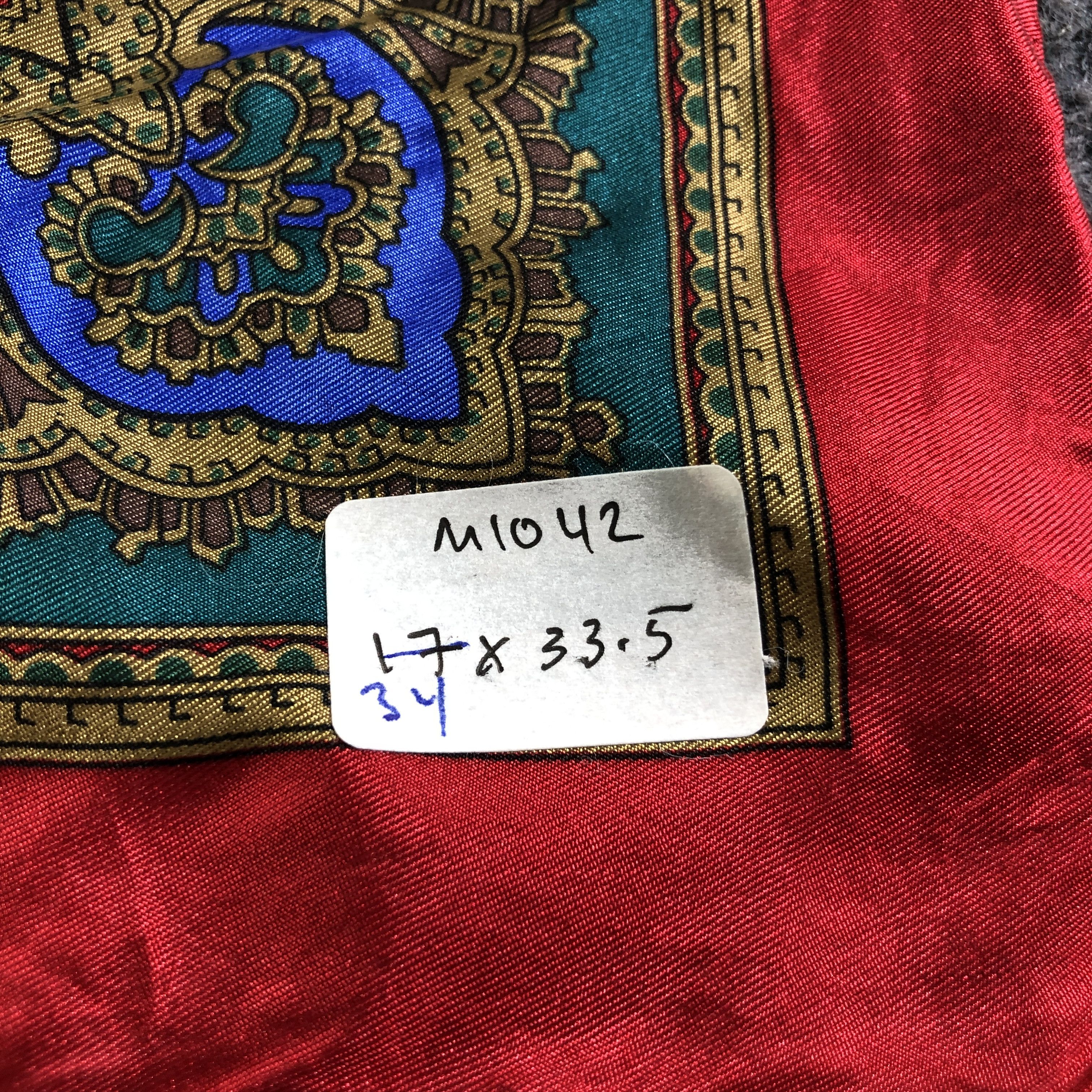 Japanese Brand Luxury Paisley Hand Rolled Silk Scarf M1042 Size ONE SIZE - 5 Thumbnail