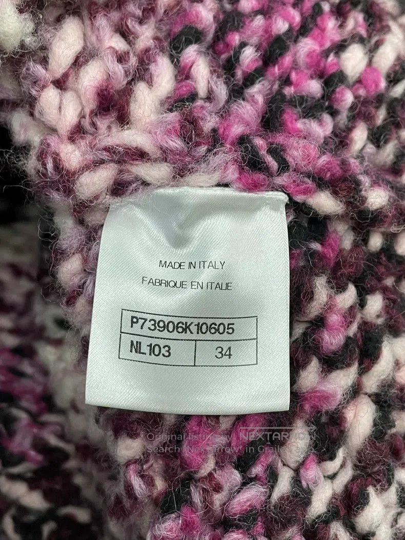 Chanel Chanel Purple striped chain rolled-edged thick knitted ves Size XXS / US 00 / IT 34 - 7 Thumbnail