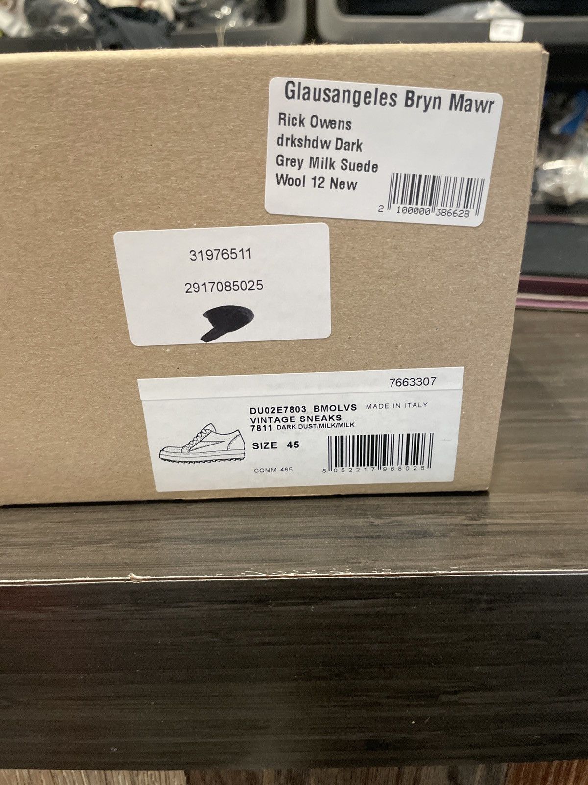 Rick Owens Drkshdw Rick Owens DRKSHDW Dark Grey Milk Suede Wool 12 Size US 12 / EU 45 - 7 Thumbnail