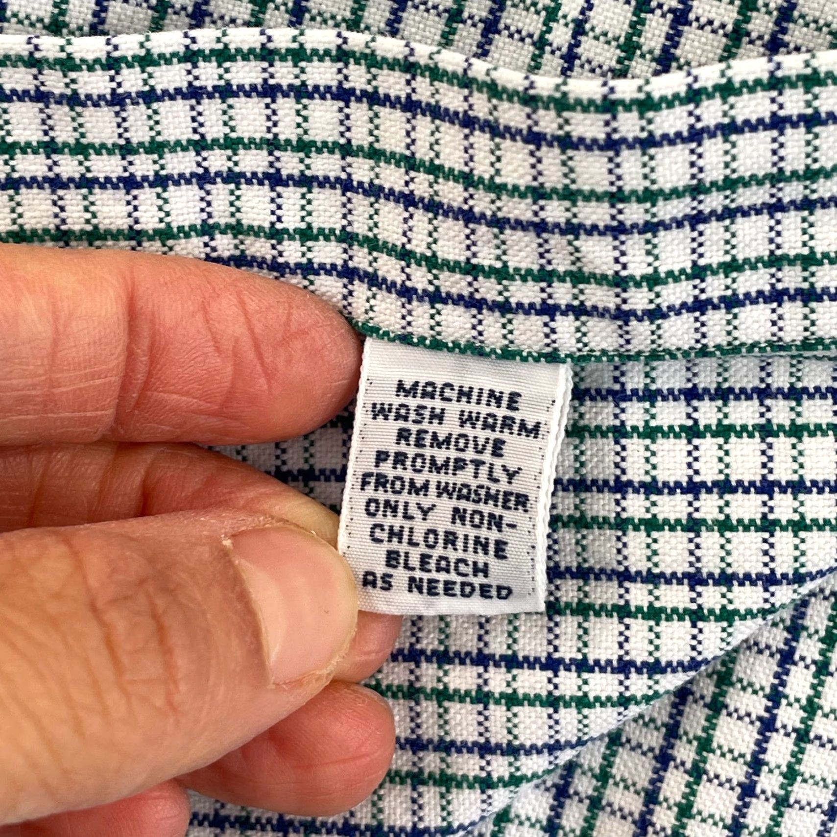 VINTAGE Polo Ralph Lauren Oxford BIG SHIRT Men Large Blue Green Plaid Pony Preppy Shirt