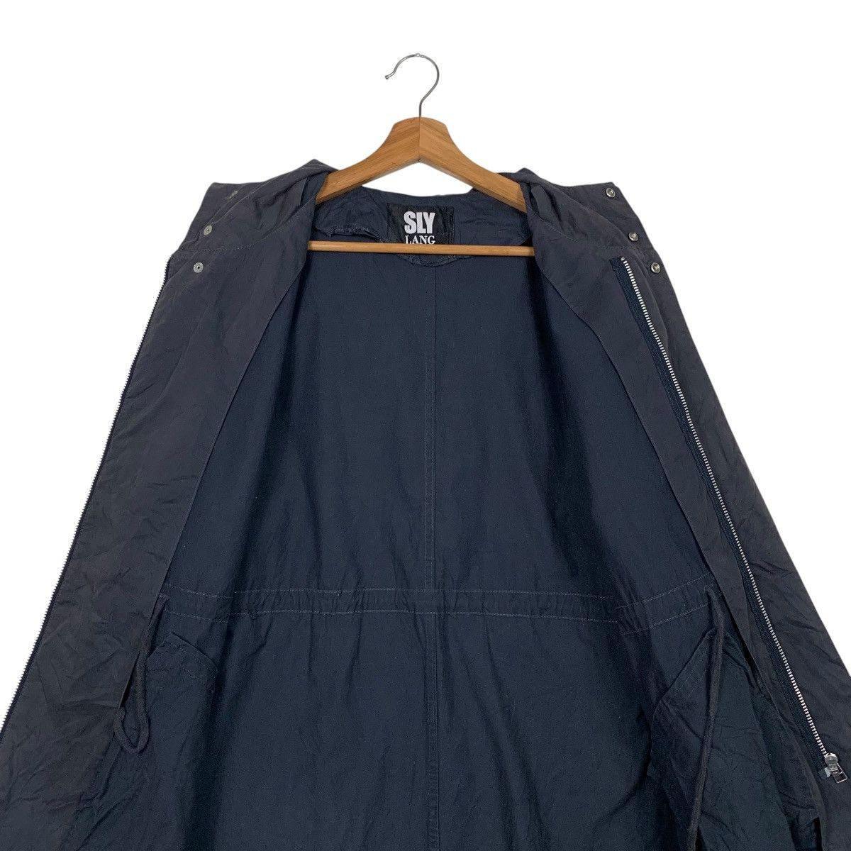 Japanese Brand SLY LANG Navy Blue Fishtail Parka Jacket #2299-C102 Size US S / EU 44-46 / 1 - 13 Thumbnail