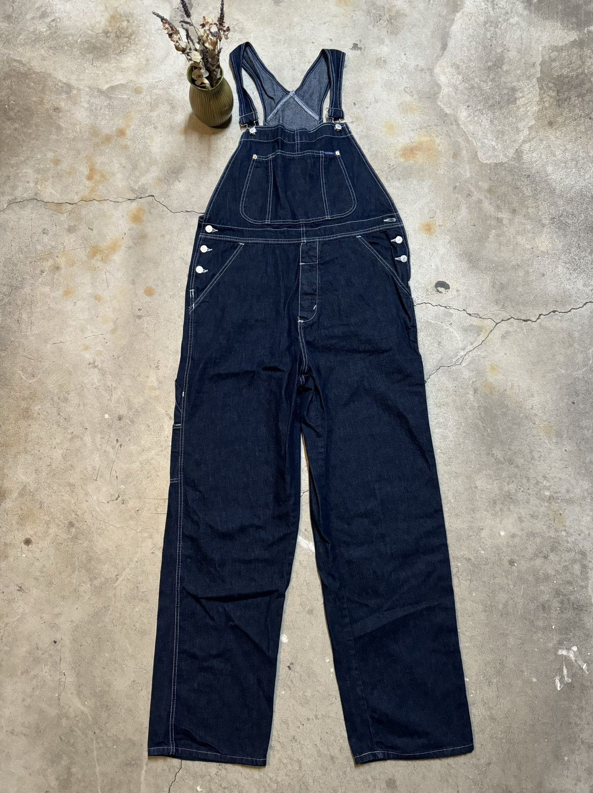 Guess × Vintage Vintage Guess Wide Leg Denim Overalls Size Large Dark Indigo Size US 36 / EU 52 - 1 Thumbnail