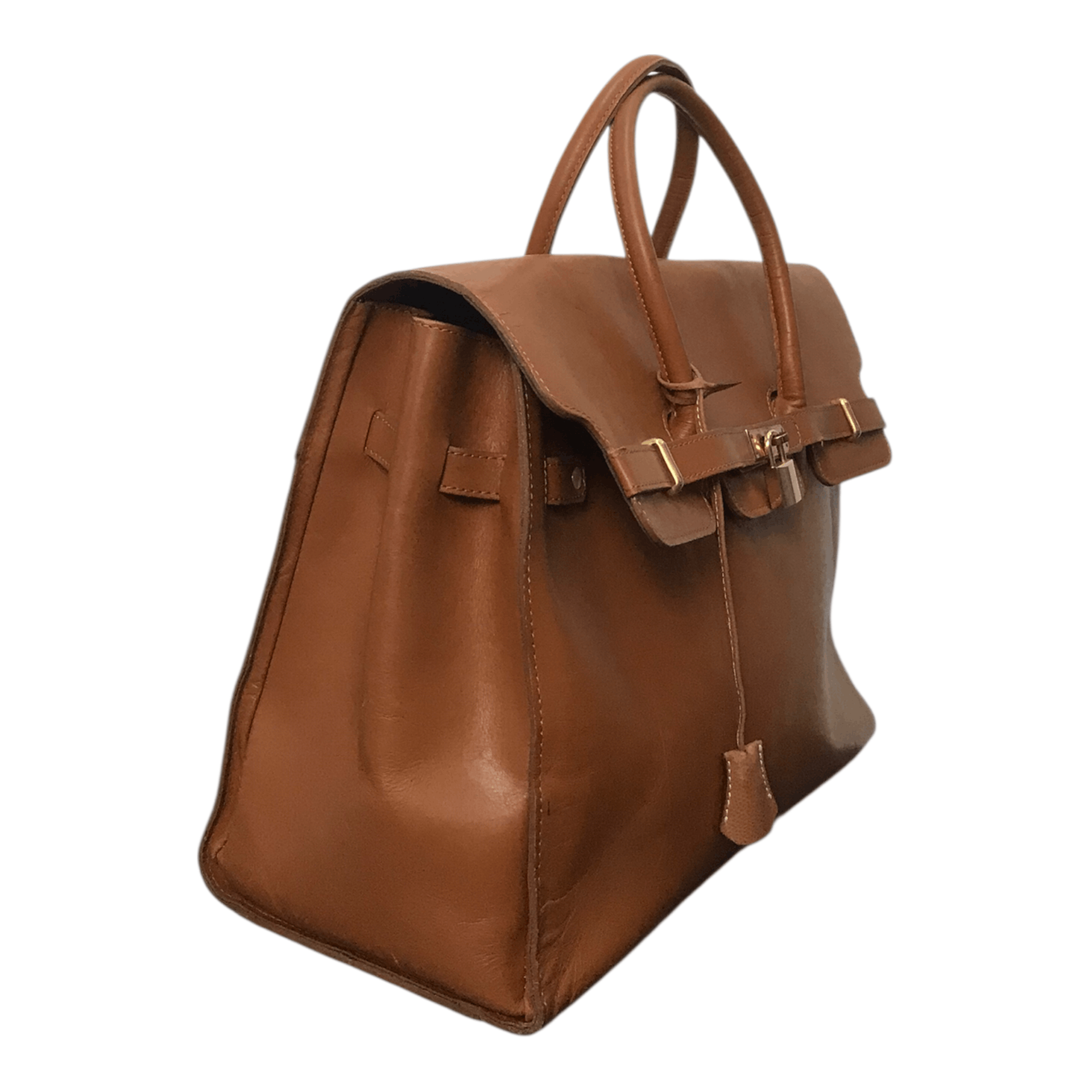 Leather Birkin Brown Leather Handbag Size ONE SIZE - 3 Thumbnail