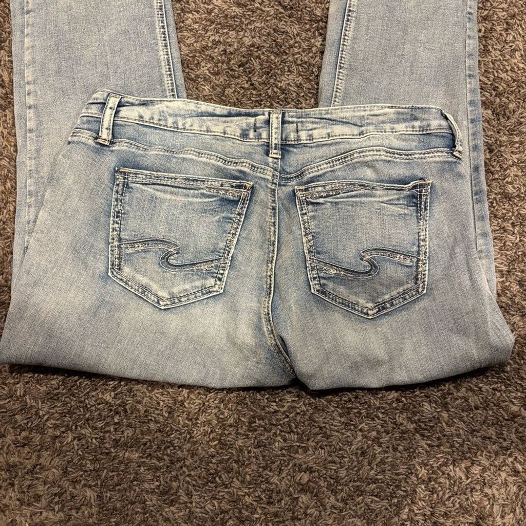 Silver Jeans Co. Silver Jeans Women's Light Blue Straight Leg Jeans Size 31" - 1 Thumbnail