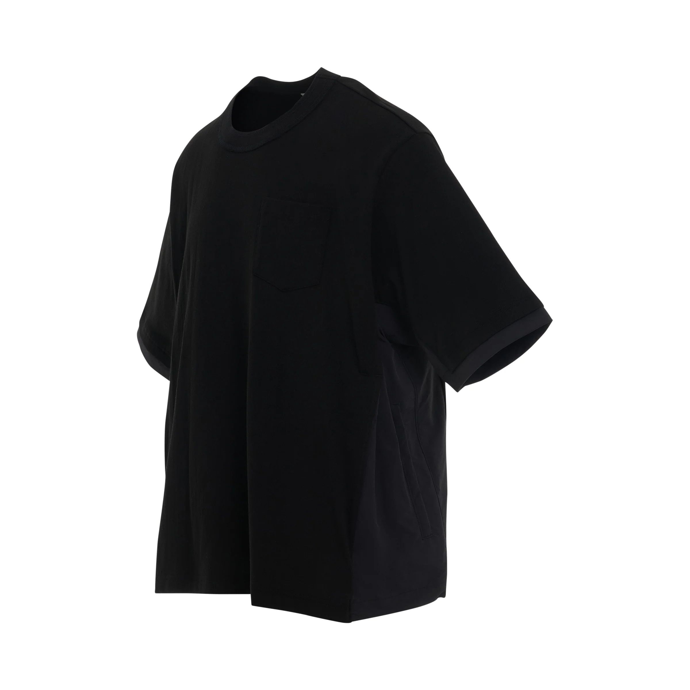 Sacai o1mris0824 Jersey T-Shirt in Black Size US M / EU 48-50 / 2 - 2 Thumbnail