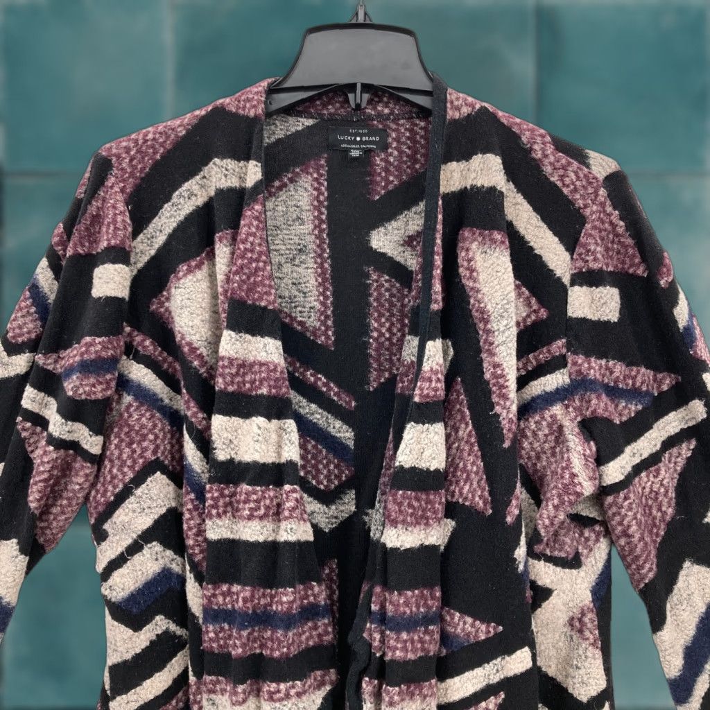 Lucky Brand Lucky Brand Cardigan Open Front Sweater Women's Plus 2X Red Aztec Western Size XXL / US 16-18 / IT 52-54 - 1 Thumbnail