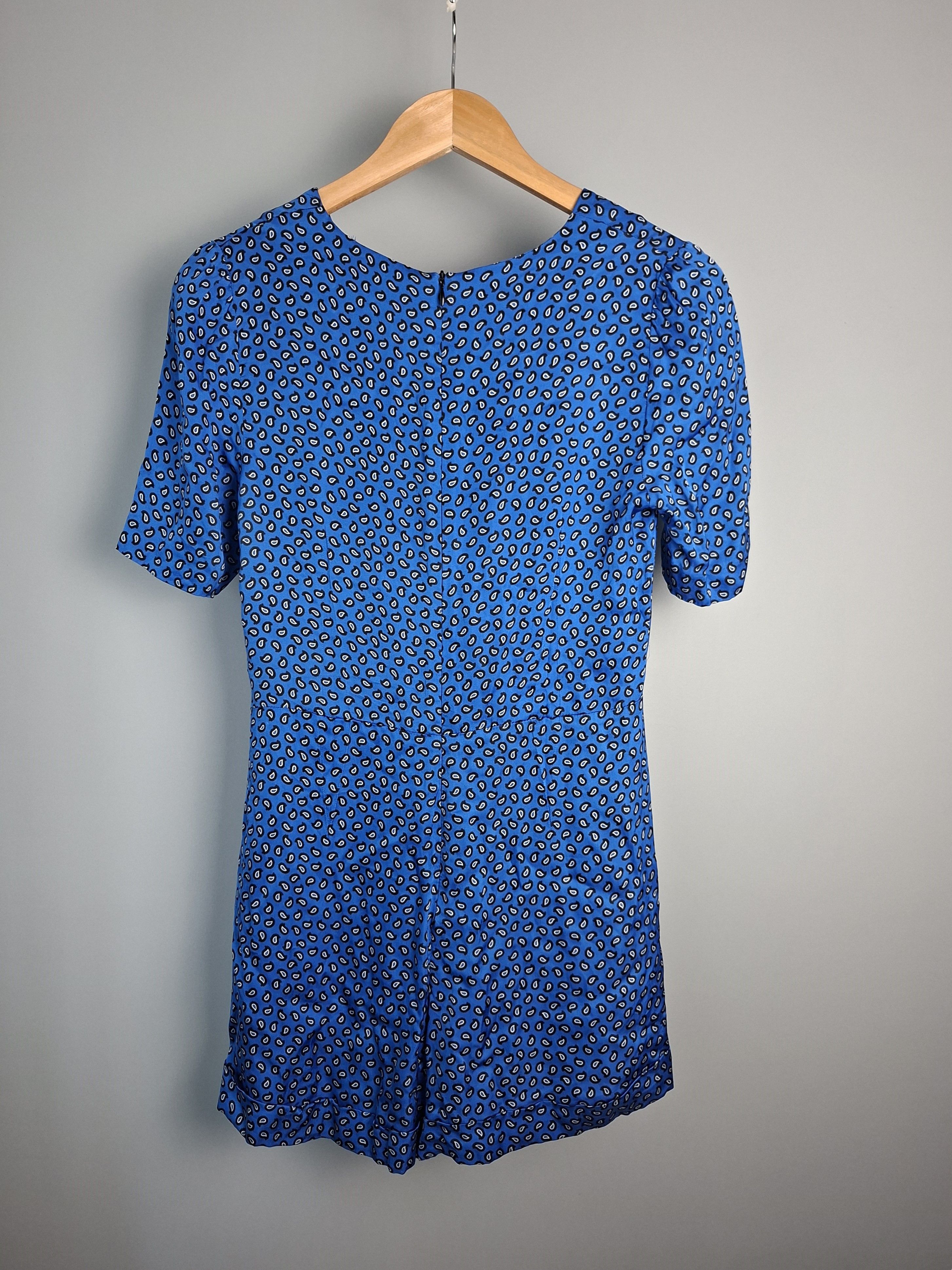 Maje Maje Blue Paisley Print Romper - French Chic Summer Playsuit Size S / US 4 / IT 40 - 5 Thumbnail