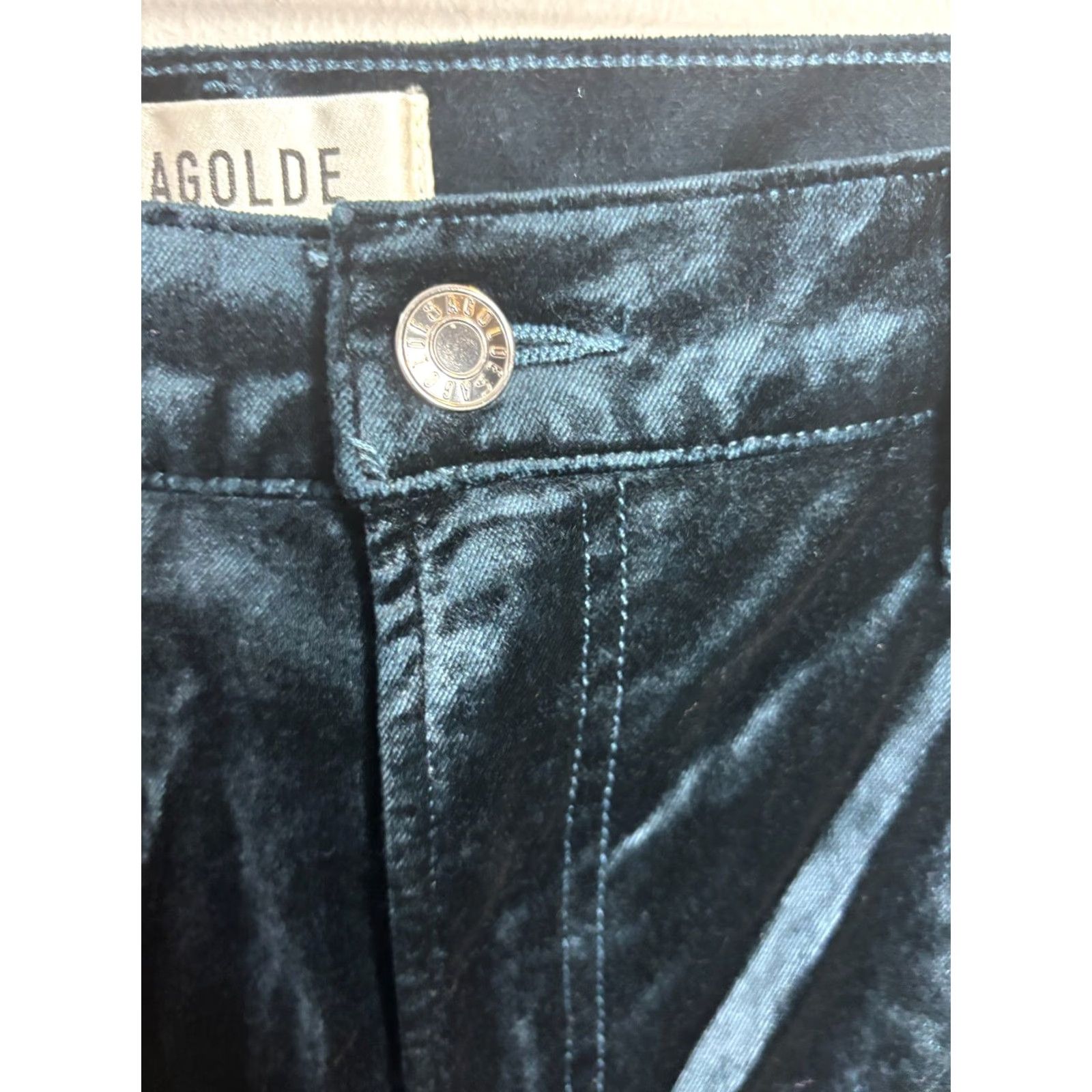 Agolde AGOLDE Nico High Rise Boot Cut Pants Velvet Beetle Blue Women's 31 Boot Cut Velvet Blue 31 Womens 90s? Size 24" / US 00 / IT 34 - 4 Thumbnail