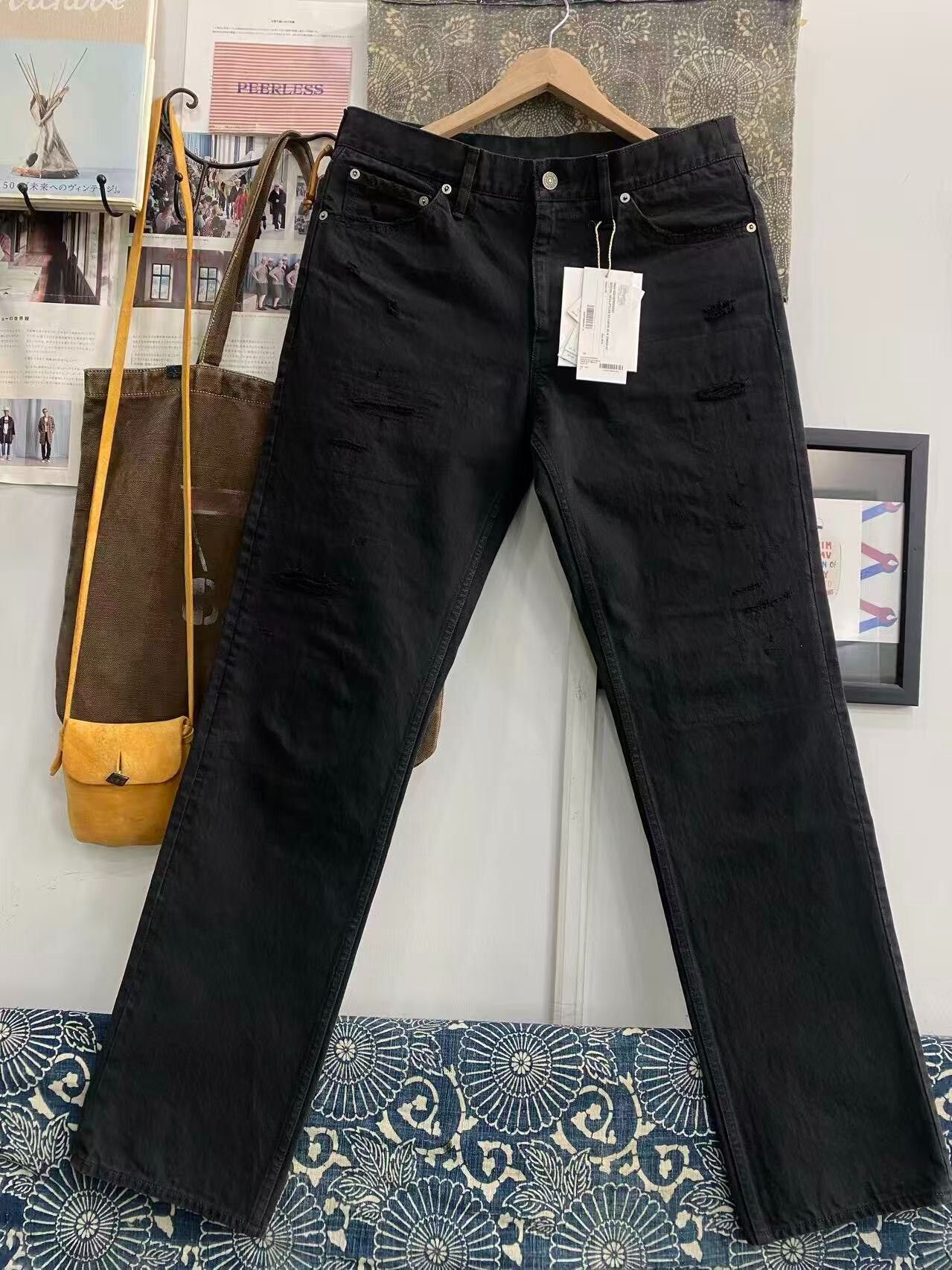 VISVIM Black Destroyed Denim Pants