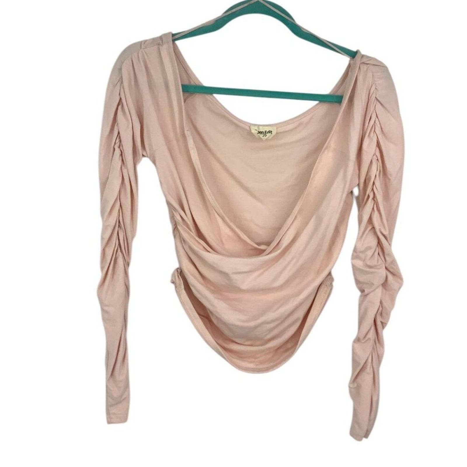 Other Open Edit Off Shoulder Ruched Top Pink Size Medium NWOT Size M / US 6-8 / IT 42-44 - 3 Thumbnail