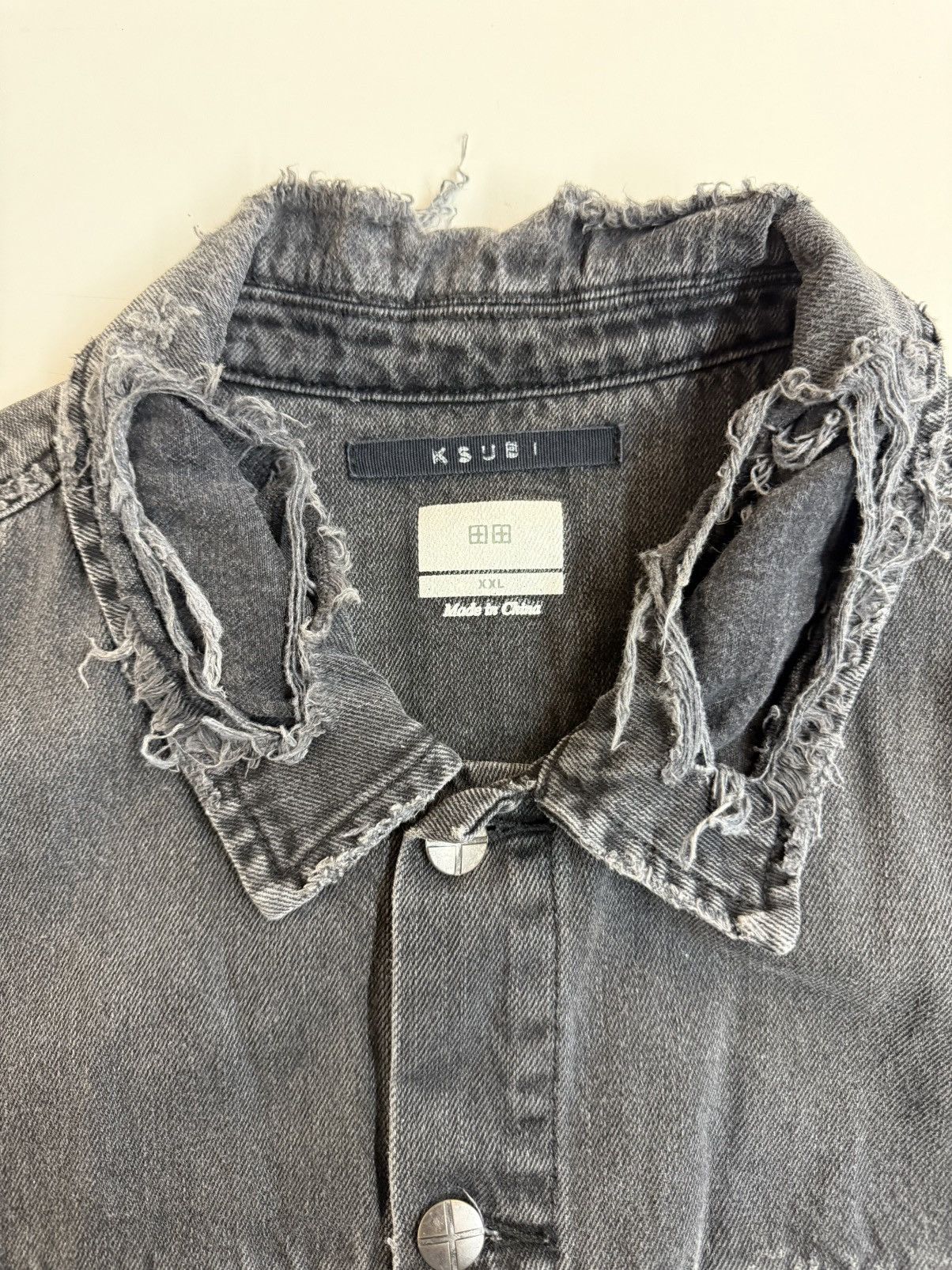Ksubi KSUBI Faded Black Denim Vest — Cut-Off Trucker XXL Size US XXL / EU 58 / 5 - 7 Thumbnail