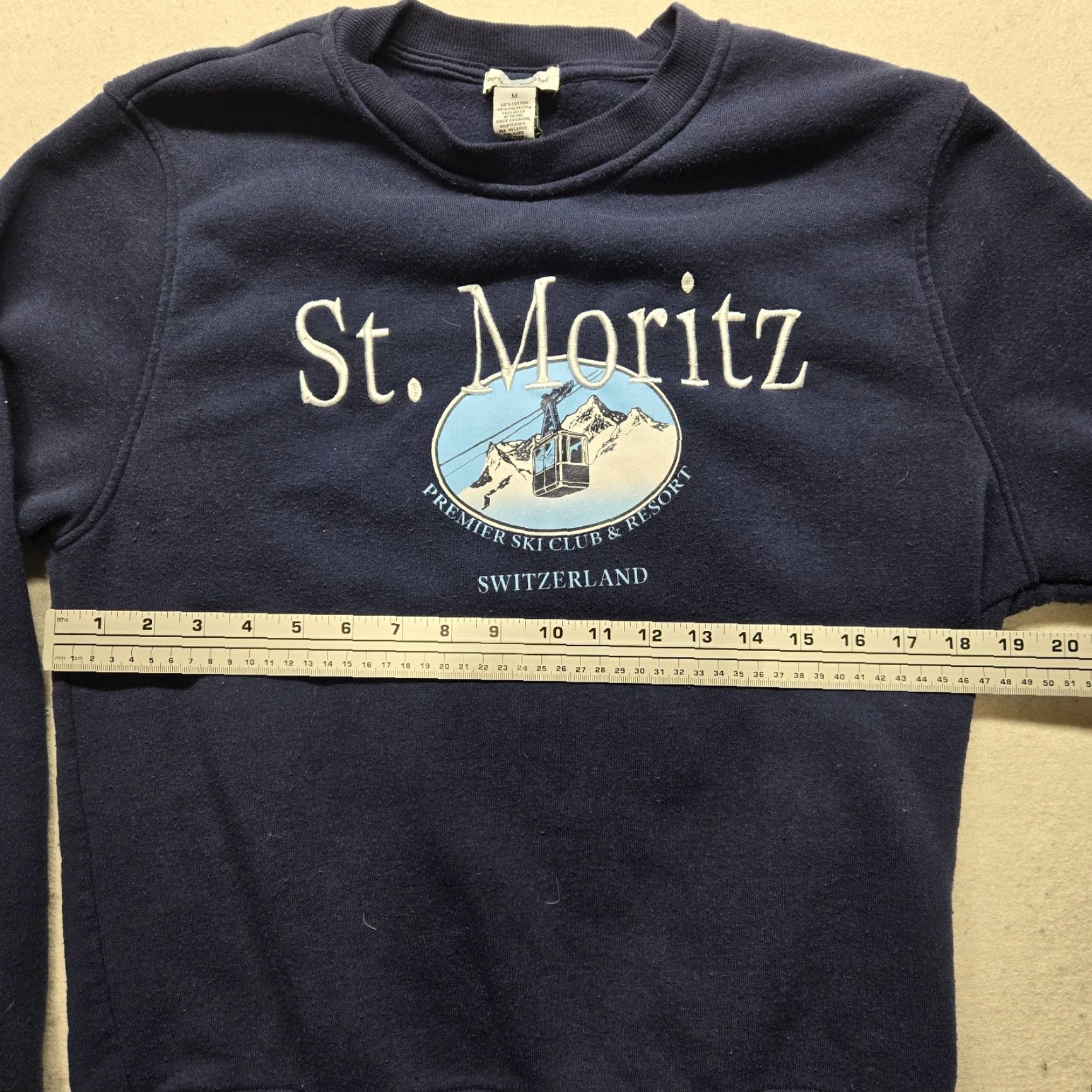 Vintage St Moritz Switzerland Crewneck Sweatshirt Women's M Blue 90s Classic Countries Vintage Better Togeather Sweater Pullover Shirt Size M / US 6-8 / IT 42-44 - 5 Thumbnail