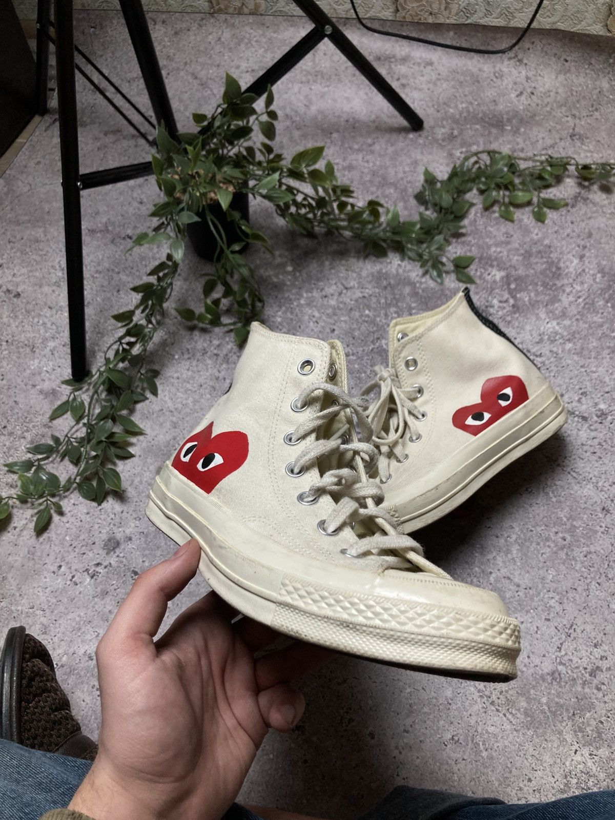 Comme des Garcons × Converse Vintage Comme des Garcons Converse Hi Top Sneakers Shoes Size US 6 / EU 39 - 2 Thumbnail