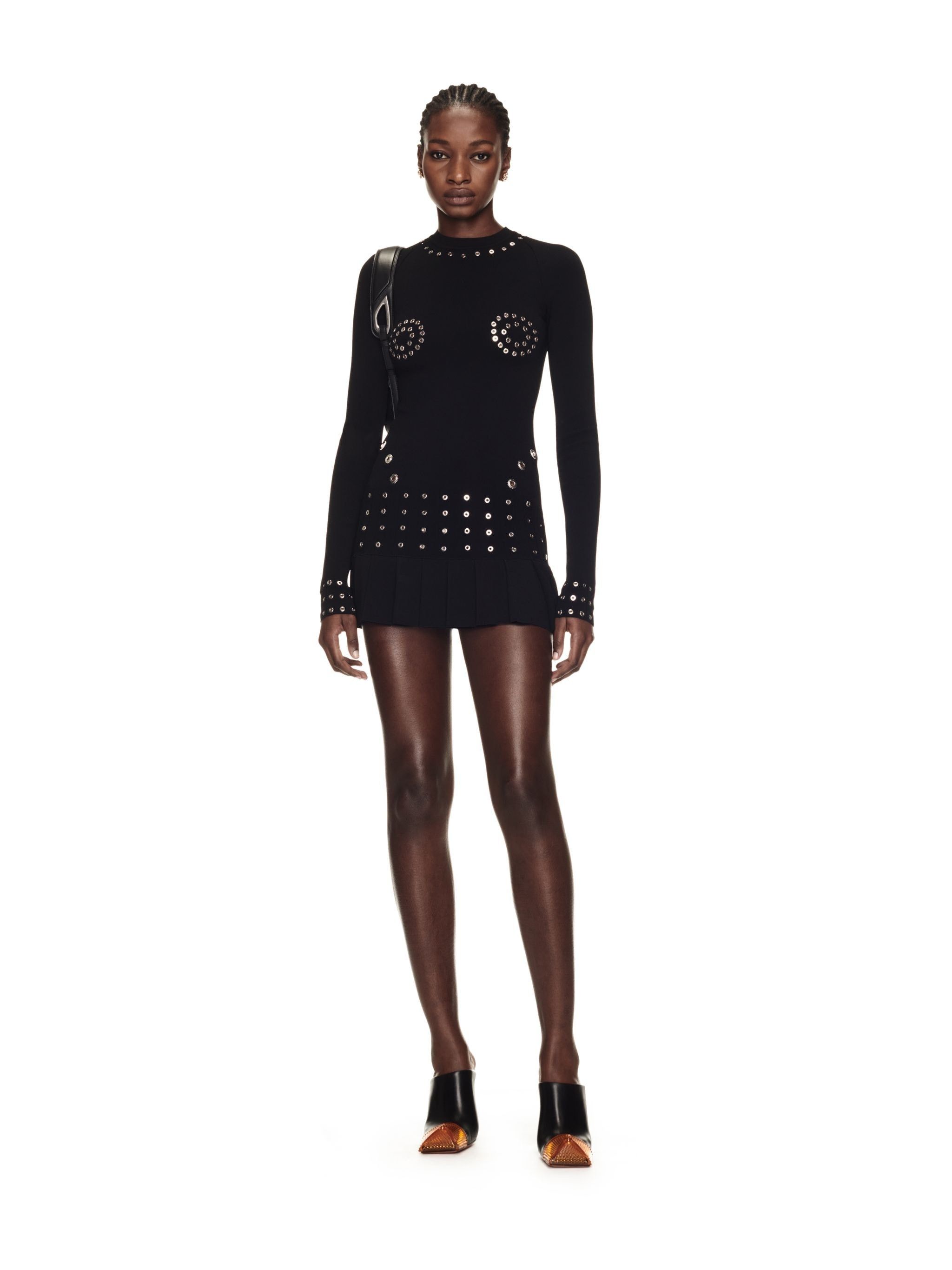 Off-White o1y1125 Pleated Mini Dress in Black Size XS / US 0-2 / IT 36-38 - 3 Thumbnail