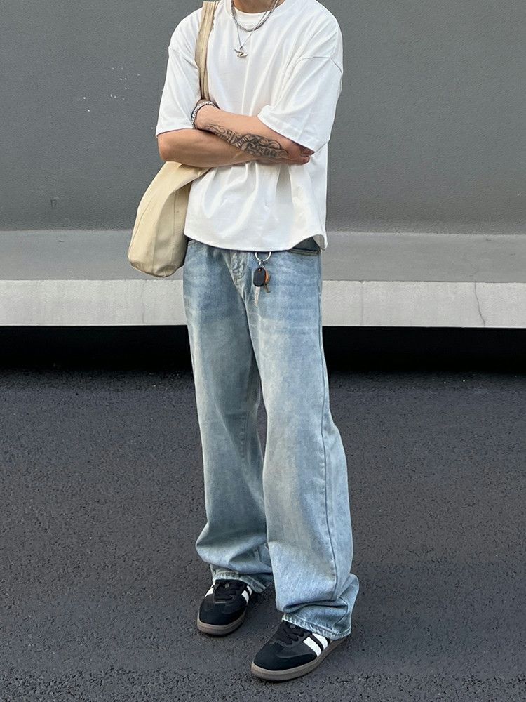 washed distressed y2k baggy jeans