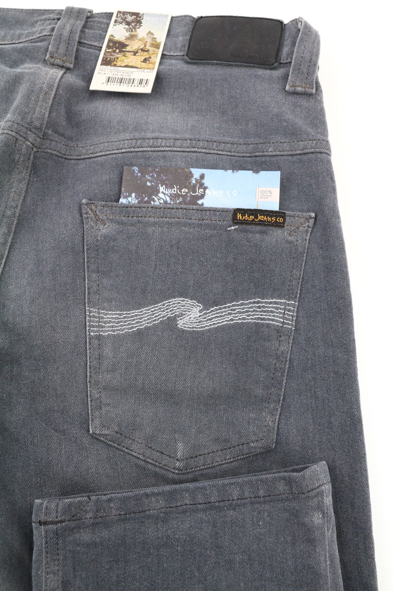 Nudie Jeans THIN FINN W32/L32 Slim Fit Grey Cotton Elastane Jeans 80650 Size US 32 / EU 48 - 5 Thumbnail