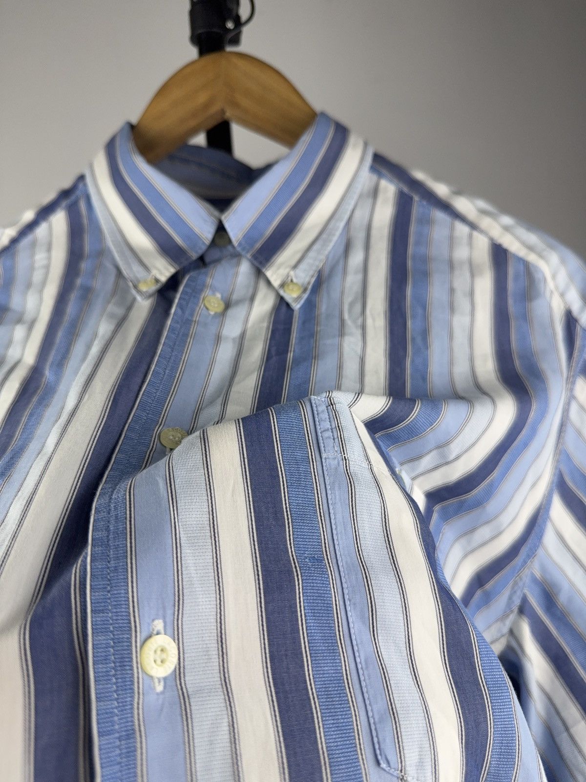 Lacoste Vntg 90s Retro striped Lacoste Old Money Style Short Shirt Size US L / EU 52-54 / 3 - 9 Thumbnail