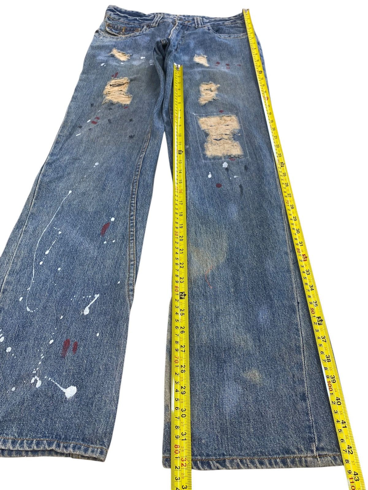 Japanese Brand Japanese Brand Distressed Paint Style Loose Jeans Size US 30 / EU 46 - 7 Thumbnail