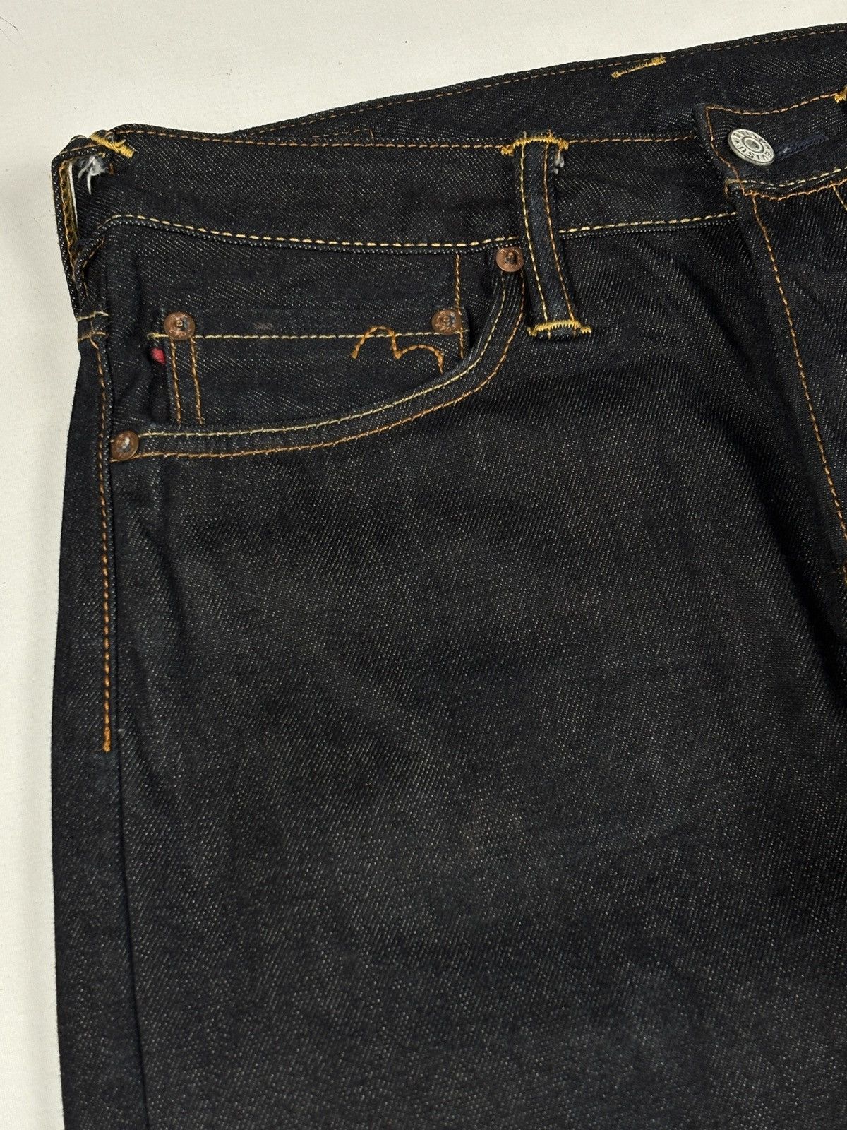 Evisu Embroidered Daruma Logo Daicock Selvedged Jeans Size US 31 - 8 Thumbnail