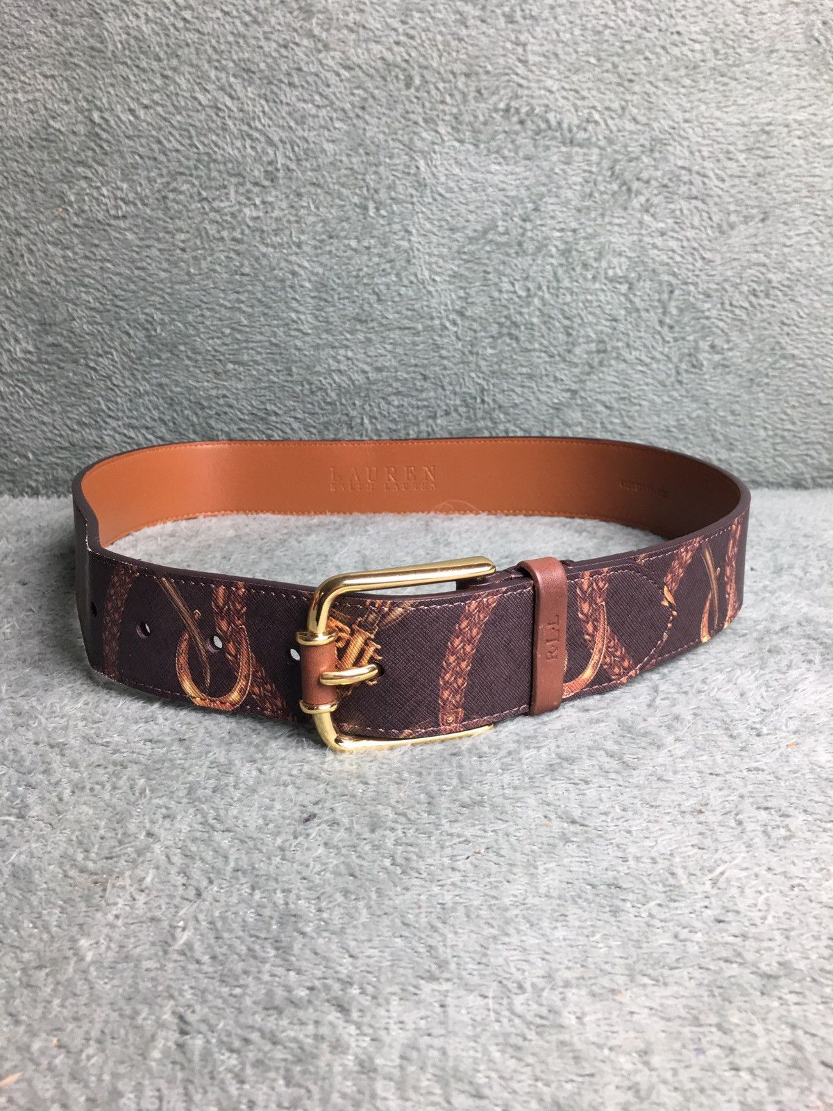 Lauren Ralph Lauren × Ralph Lauren RALPH LAUREN Belt Bridle Equestrian Crosshatch Logo RLL Size ONE SIZE - 3 Thumbnail