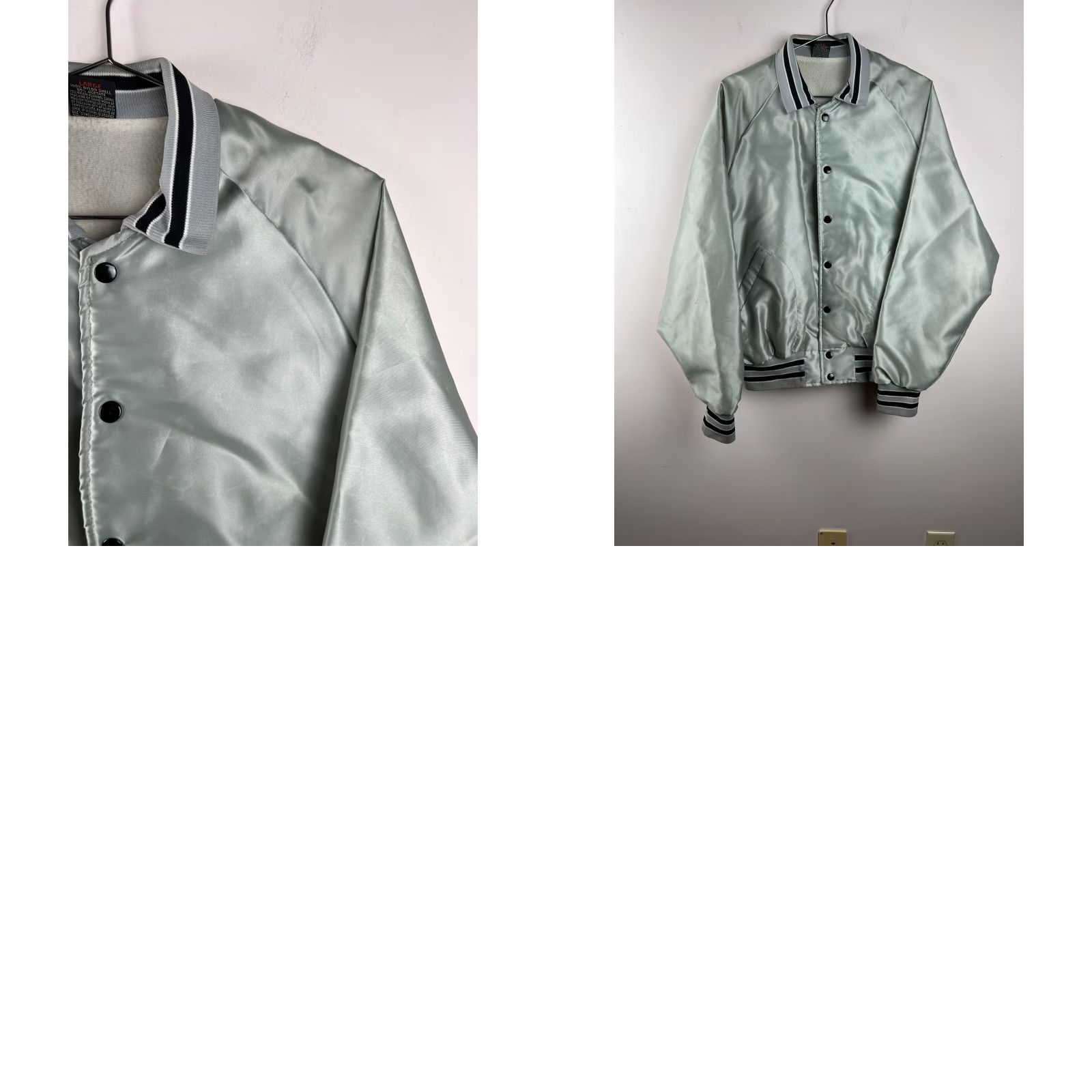 Vintage VINTAGE Mens Bomber Jacket Aristo Jac by Hilton USA Size L 80s Silver Rockabilly"} Size US L / EU 52-54 / 3 - 8 Thumbnail