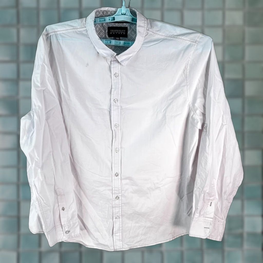 Vintage Tranquility & Mayham Mens Cotton Blend White Dress Shirt Size 3XL Size 48R - 1 Thumbnail