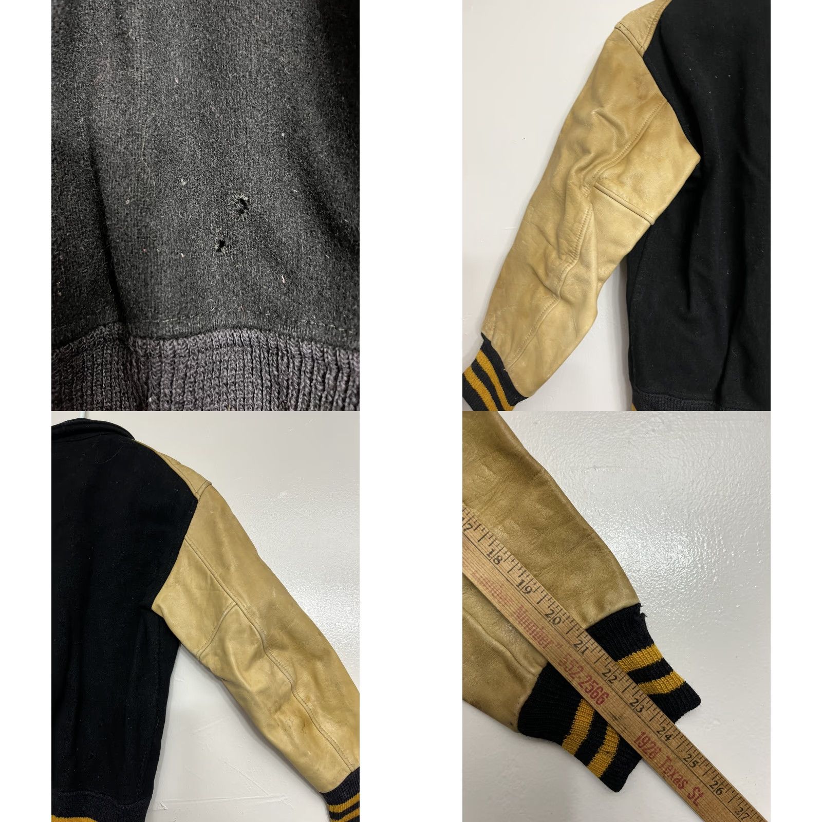 Vintage VINTAGE Holts Letterman Jacket Sz 40 Black Gold Leather School Retro 50s Jock Sz S Mens Size US S / EU 44-46 / 1 - 9 Thumbnail