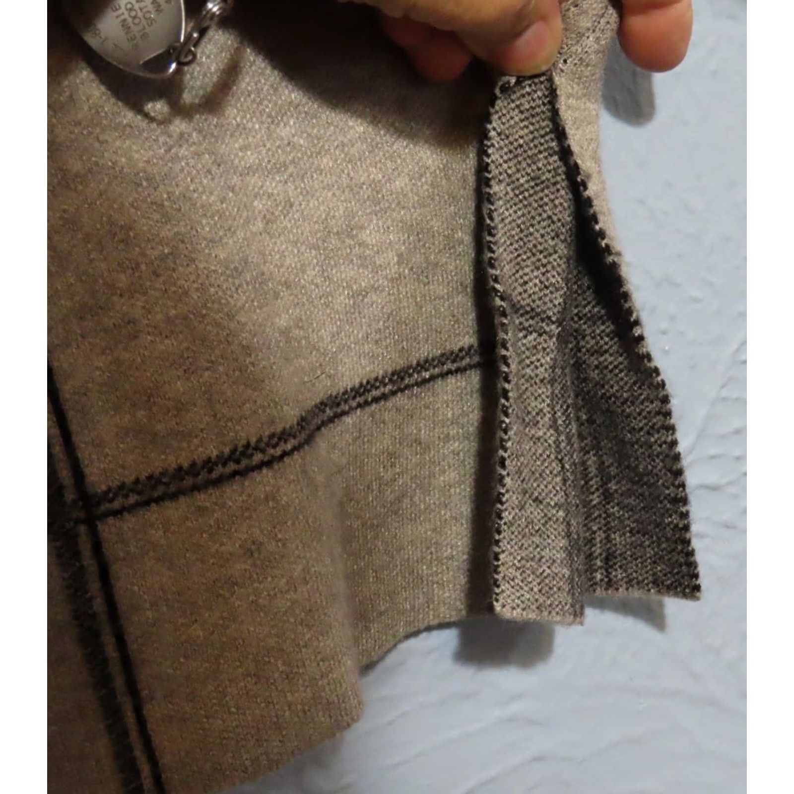 Vintage Tahari Sweater Womens XS Gray Women Mock Turtleneck Black Lines and Upturned Cuffs Size XS / US 0-2 / IT 36-38 - 6 Thumbnail
