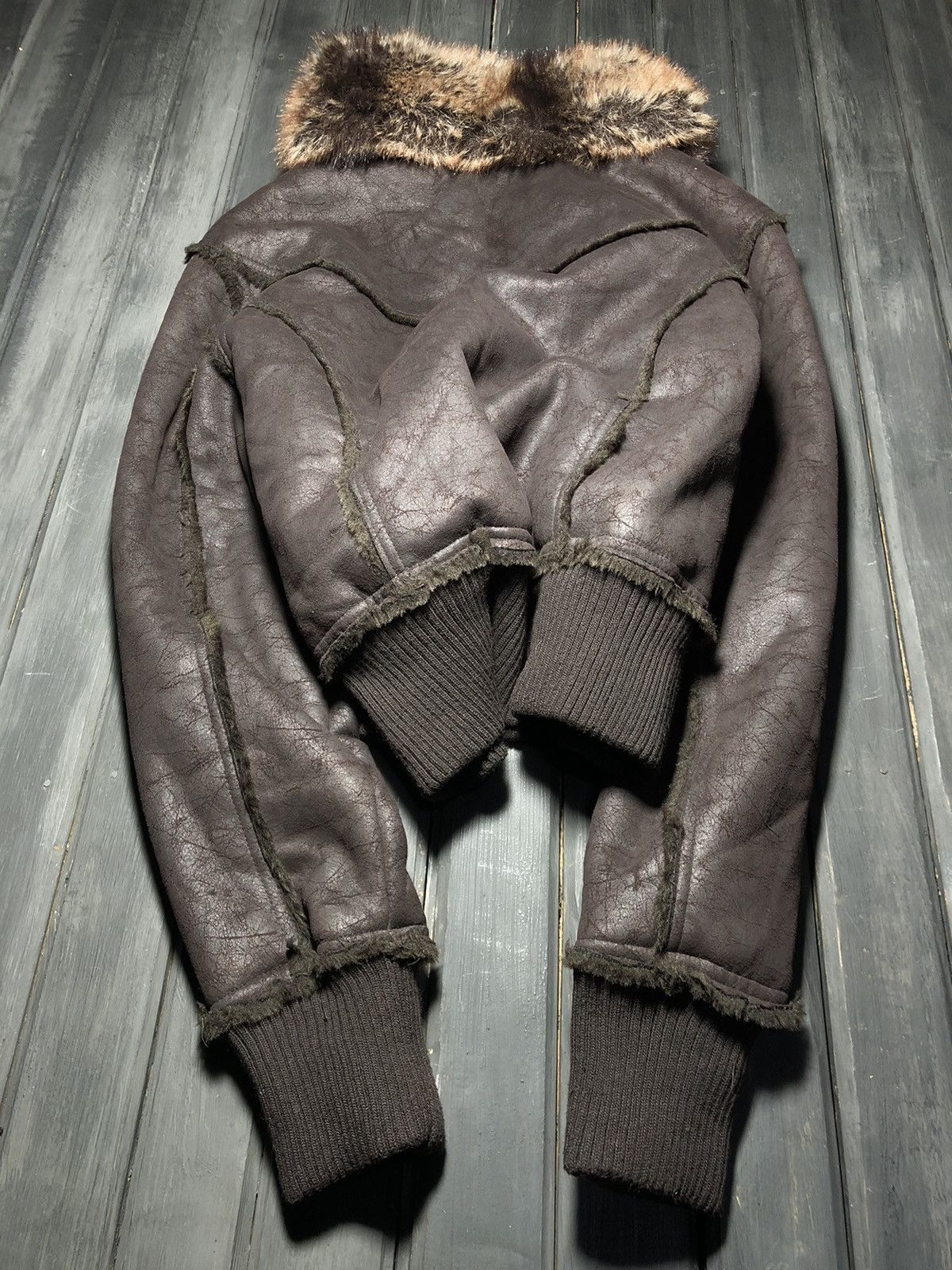Hysteric Glamour VTG Rick Owens Hysteric Glamour Style Leather Fur Jacket 90s Size US S / EU 44-46 / 1 - 6 Thumbnail