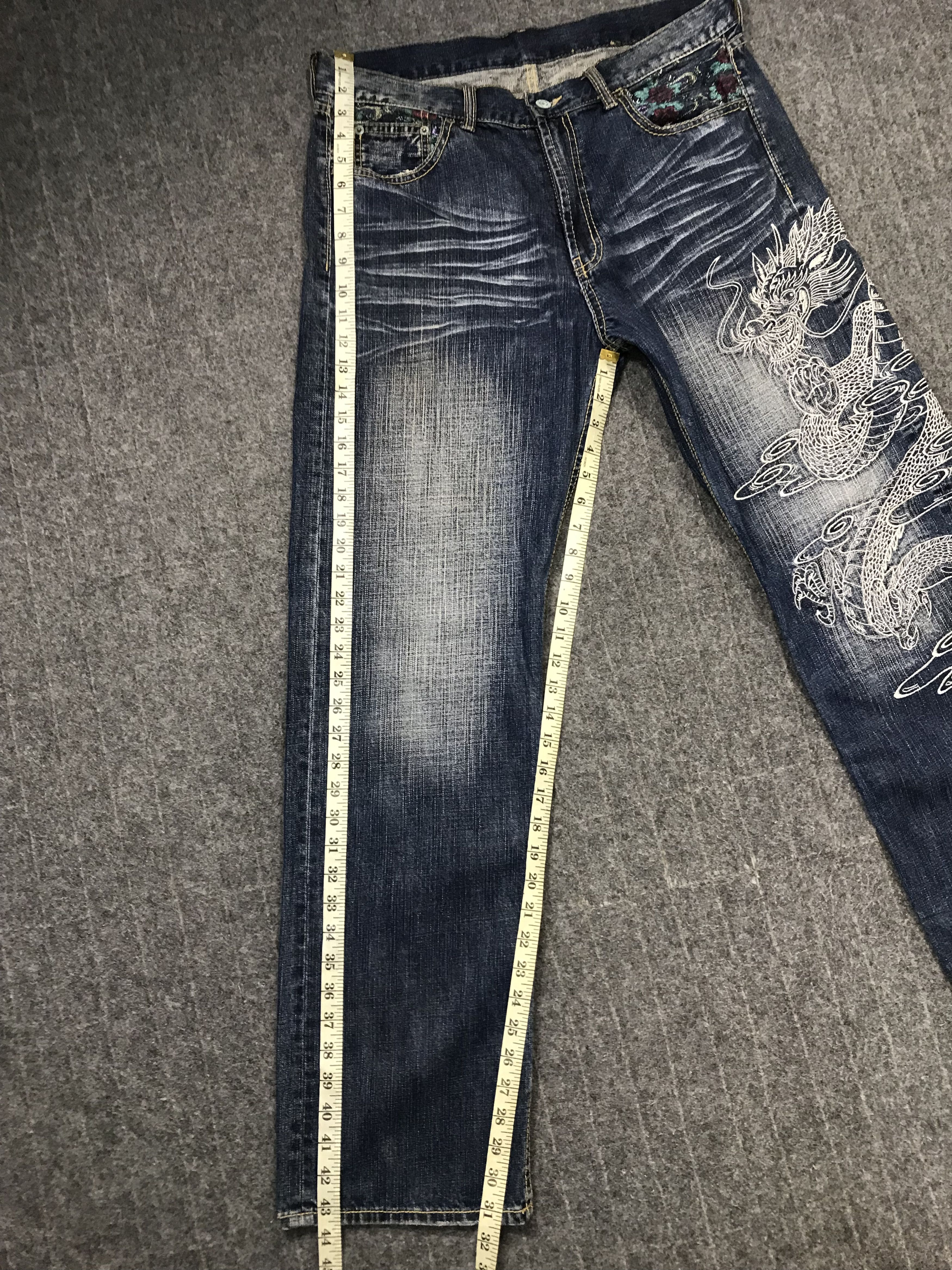 Japanese Brand Vintage Japanese Brand Embroidery Dragon Zipper Jeans Size US 34 / EU 50 - 18 Thumbnail