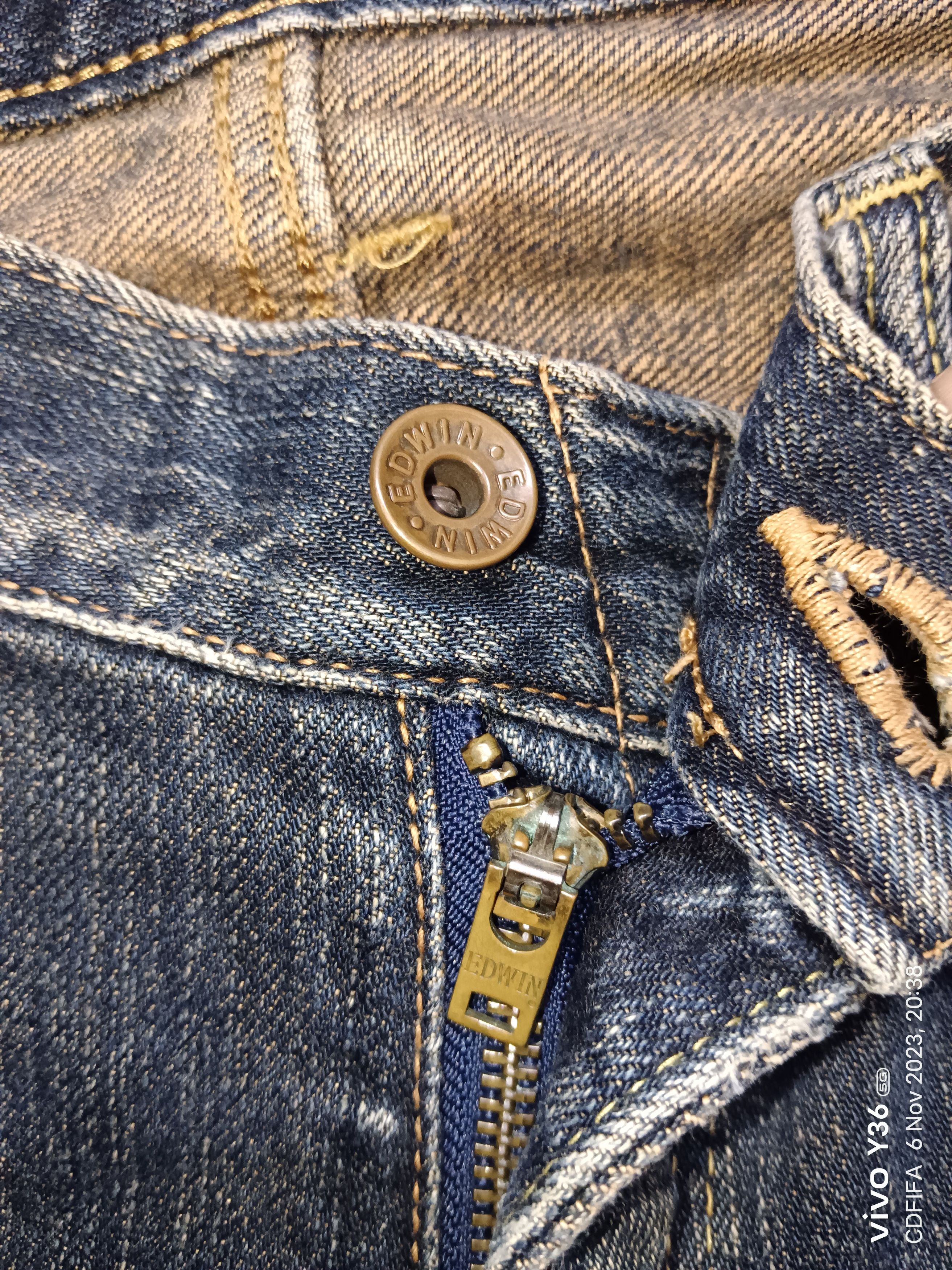 Edwin 💥 Selvedge 💥 Edwin 505 ZXX Distressed Denim Size US 31 - 9 Thumbnail
