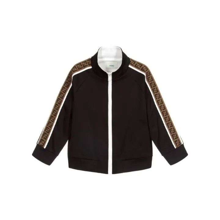 Fendi Fendi Kids Black Jacket with Logo Print 0079 Size US M / EU 48-50 / 2 - 1 Thumbnail
